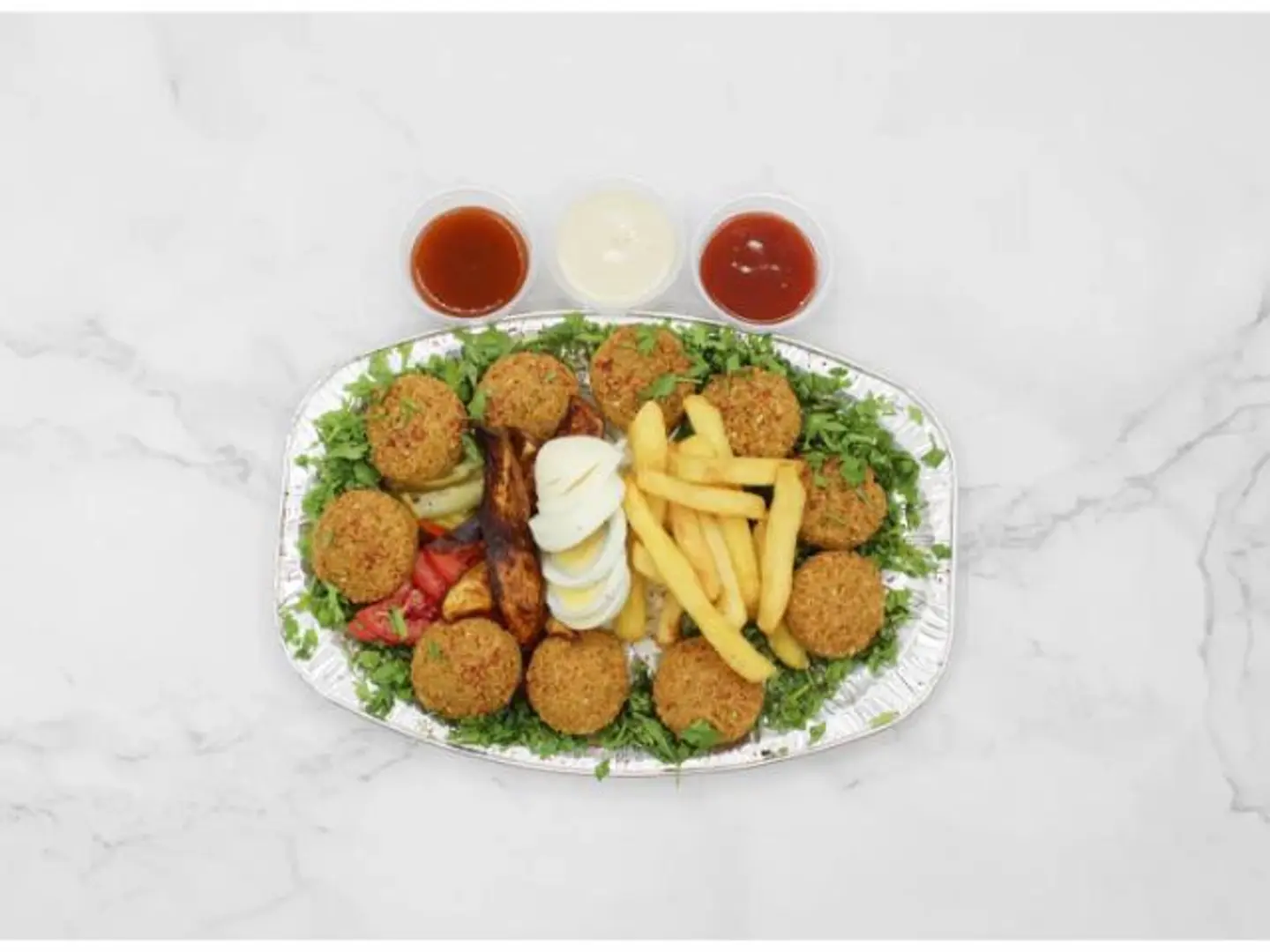 صحن فلافل - وسط