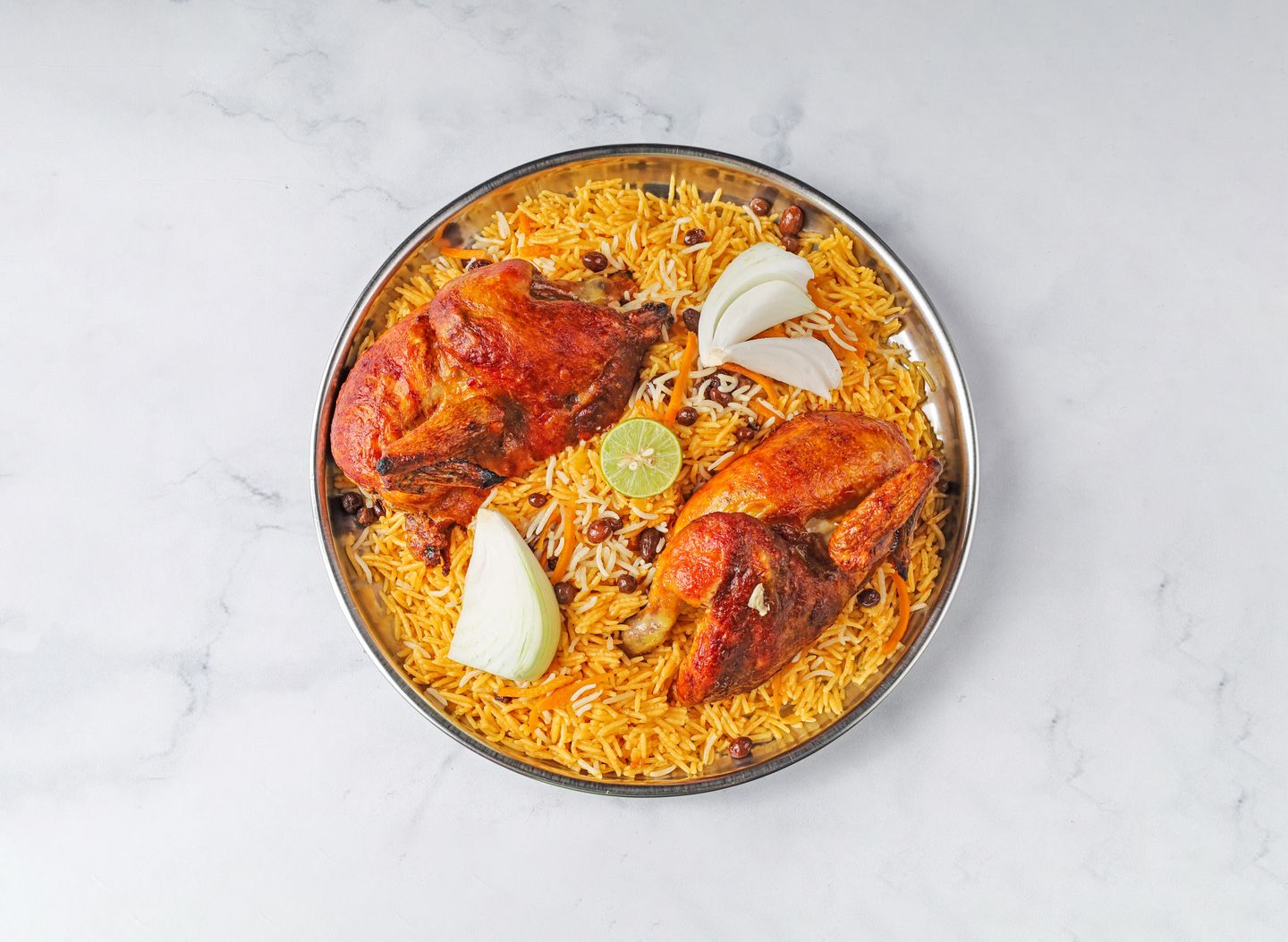 دجاج شواية مع الارز  - نص دجاجة