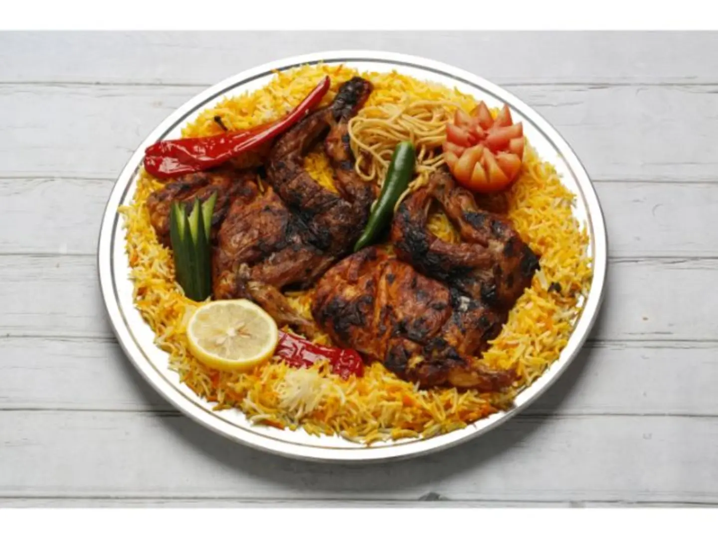 Charcoal Chicken With Mandi Rice Mathloutha - Whole Chicken