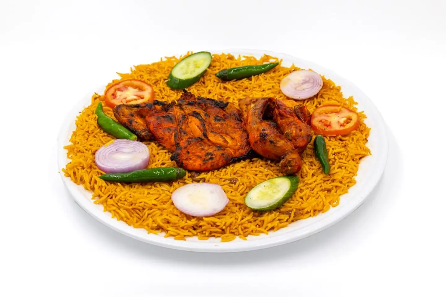 دجاج على الفحم مع الارز - نصف