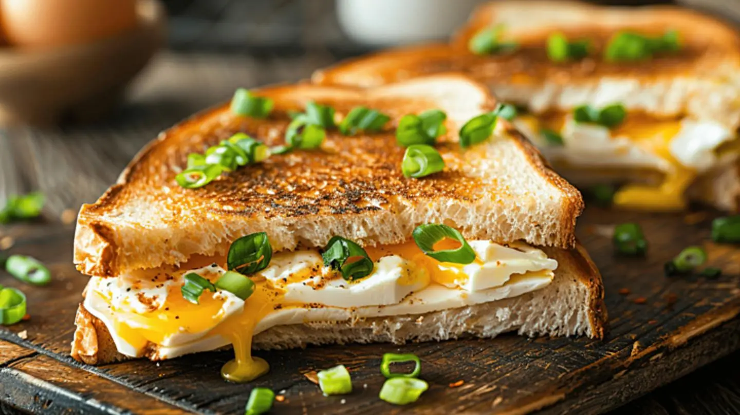 Sunny Side Up Egg Sandwich With Cheese - Half Sandwich