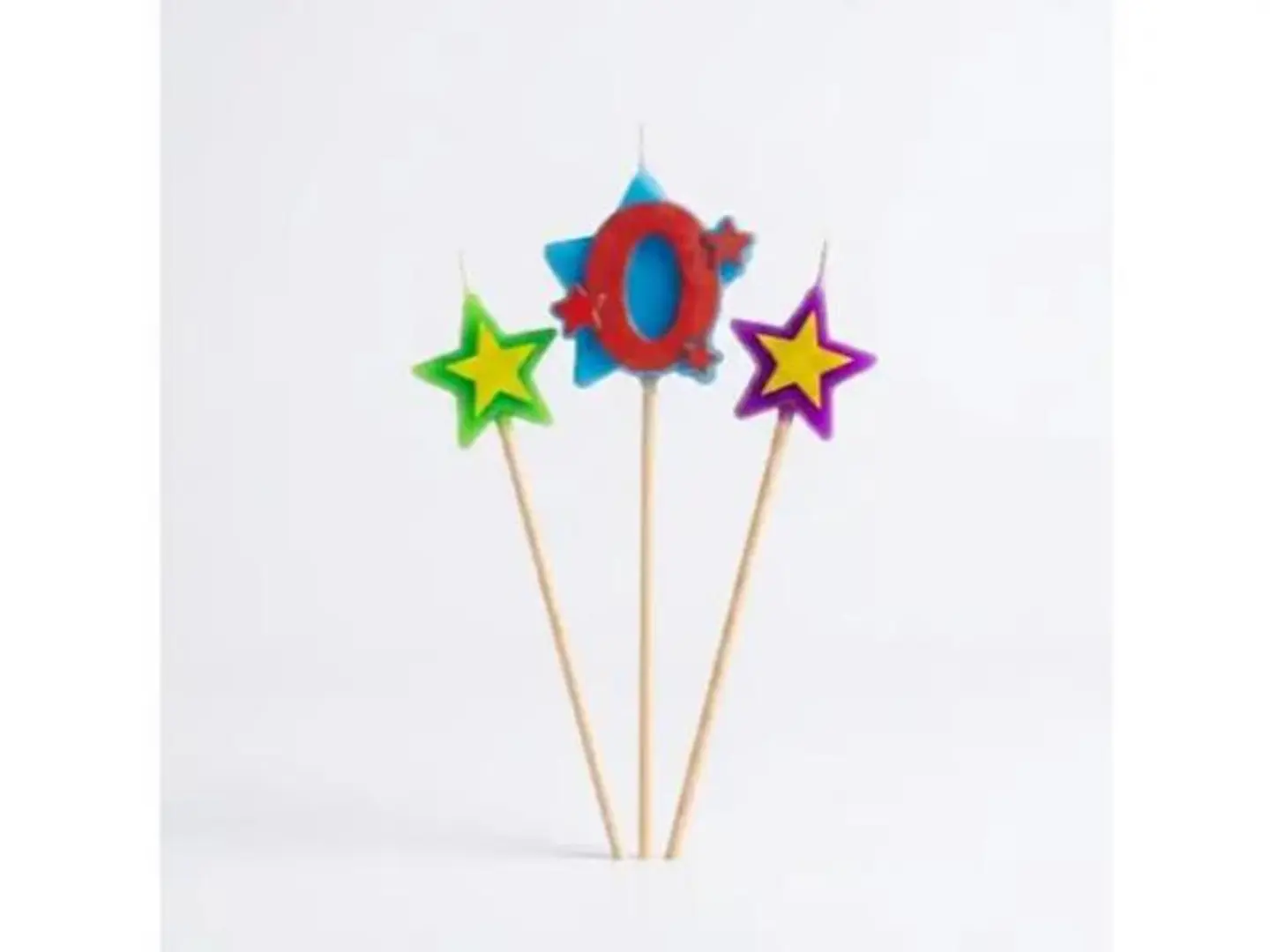 3pcs Star Number Candle Set - Number 0