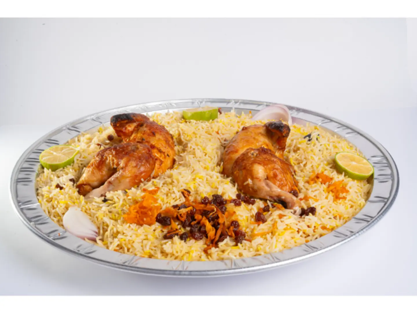 دجاج شواية مع رز برياني رز ابيض - نص حبة دجاج