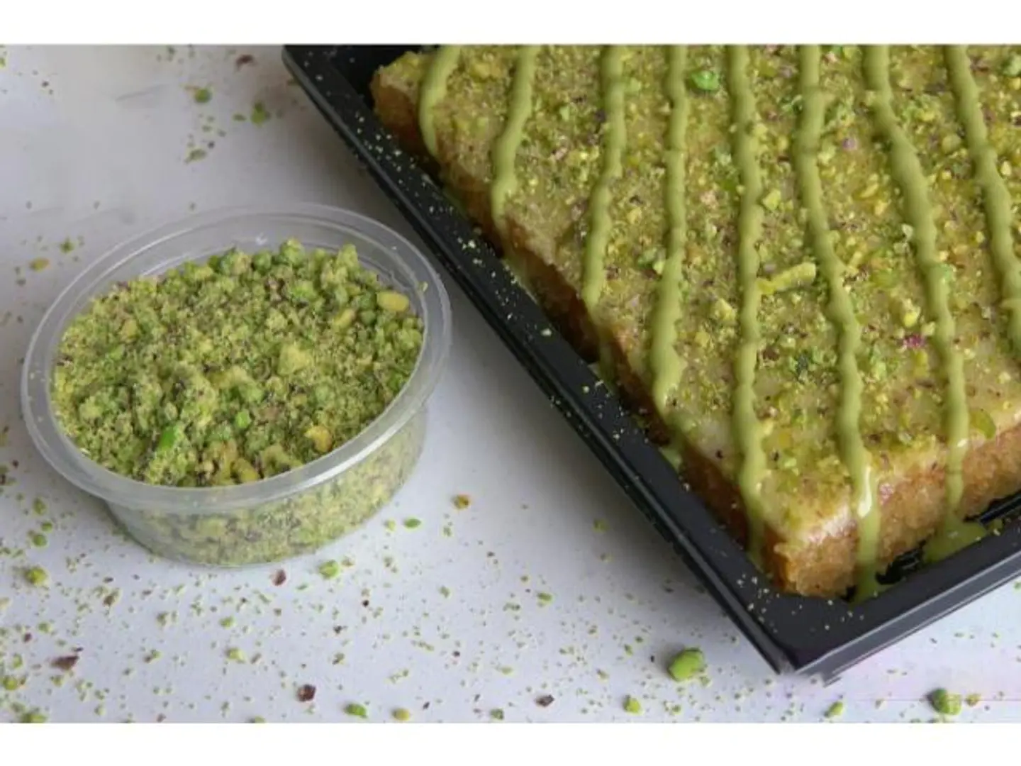 Pistachio Basbousa - Quarter Kilogram