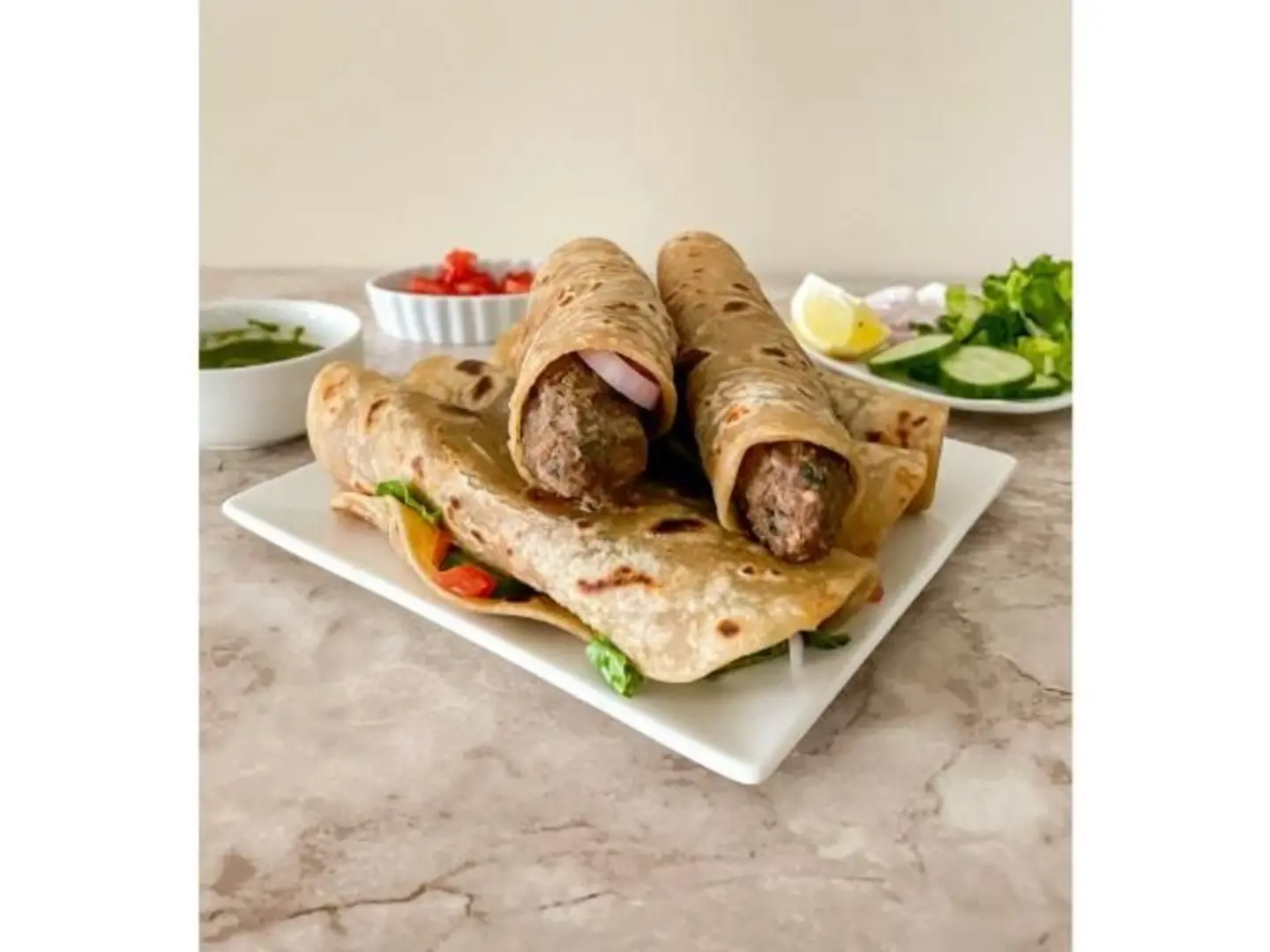 Meat Sheek Kebab - Puri Bread