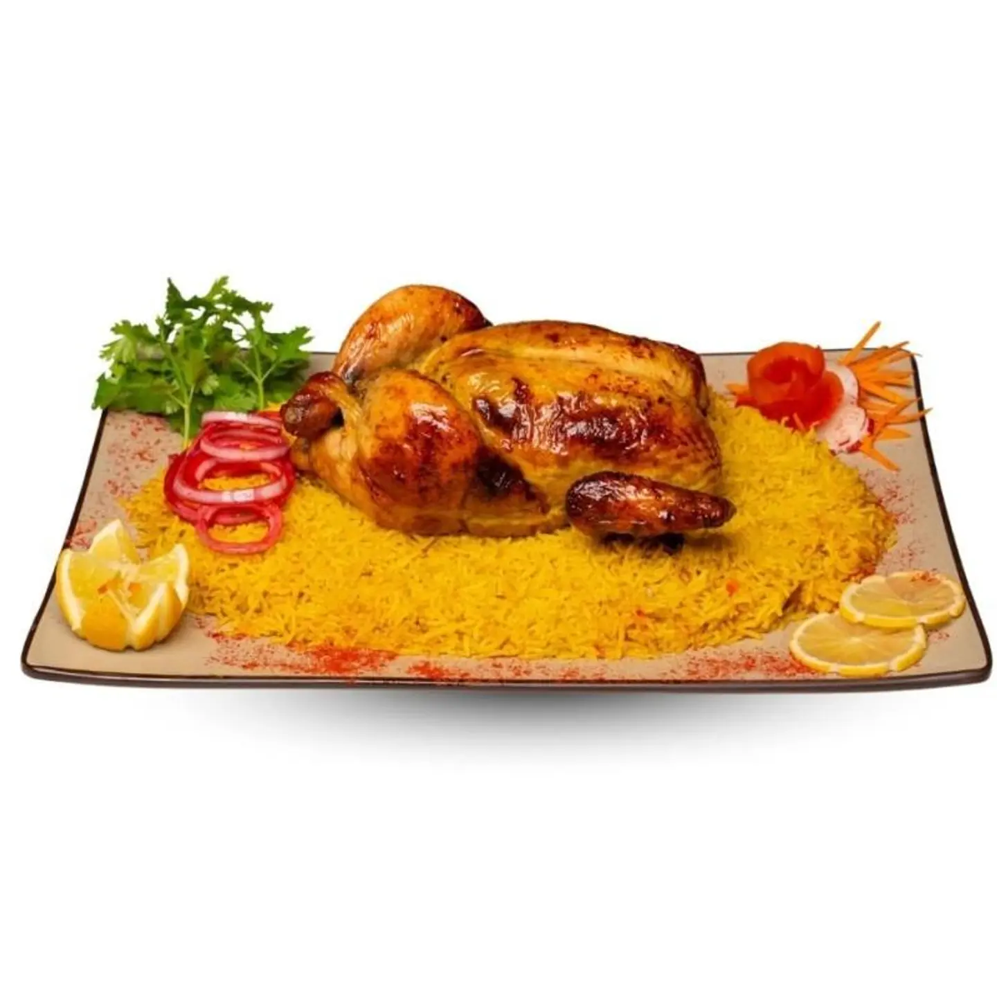 دجاج شواية بالحطب مع ارز - ربع دجاجة