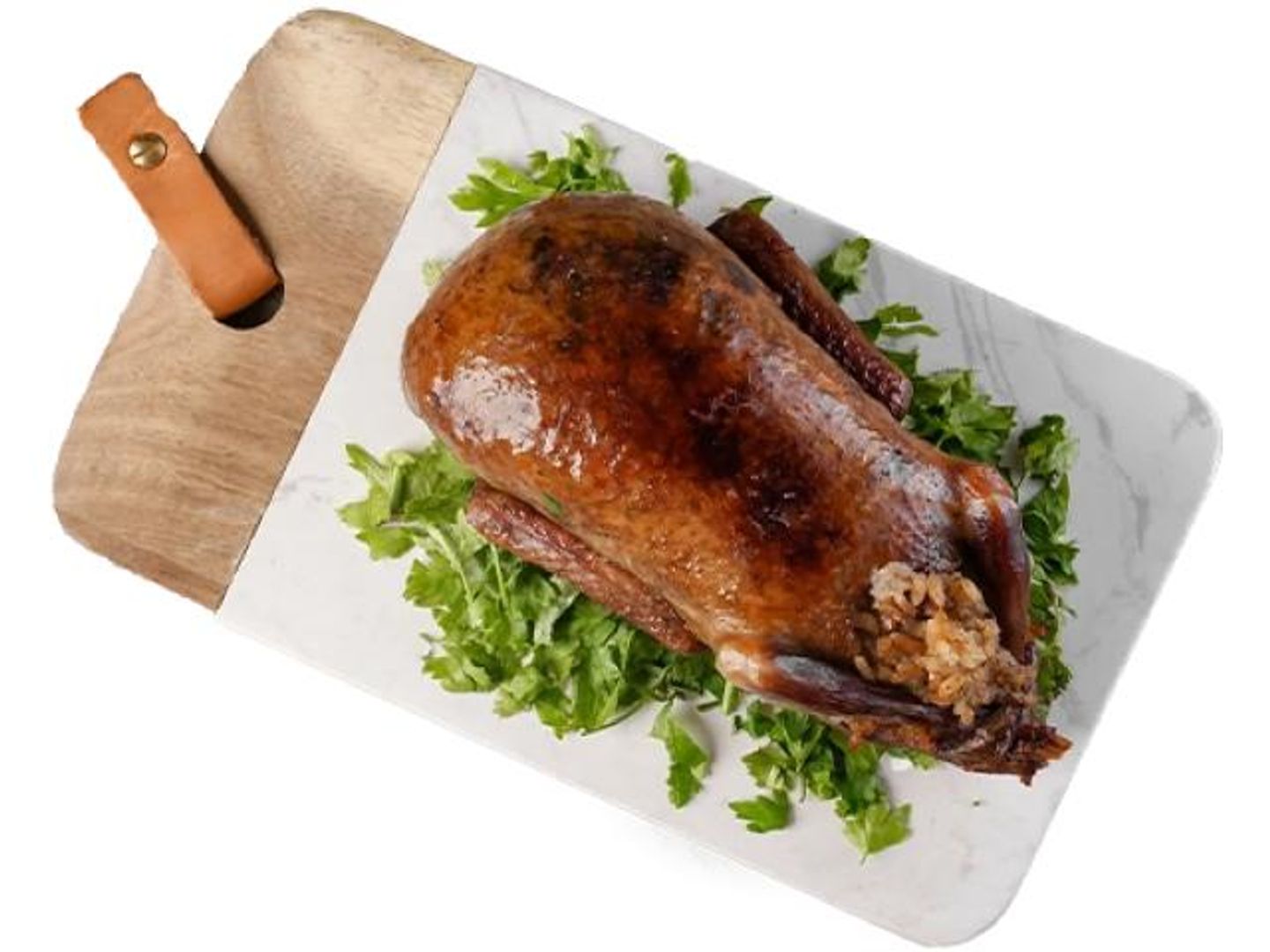 2 Stuffed Pigeons With Rice , Bread , Small Stuffed Intestines Dish - Small