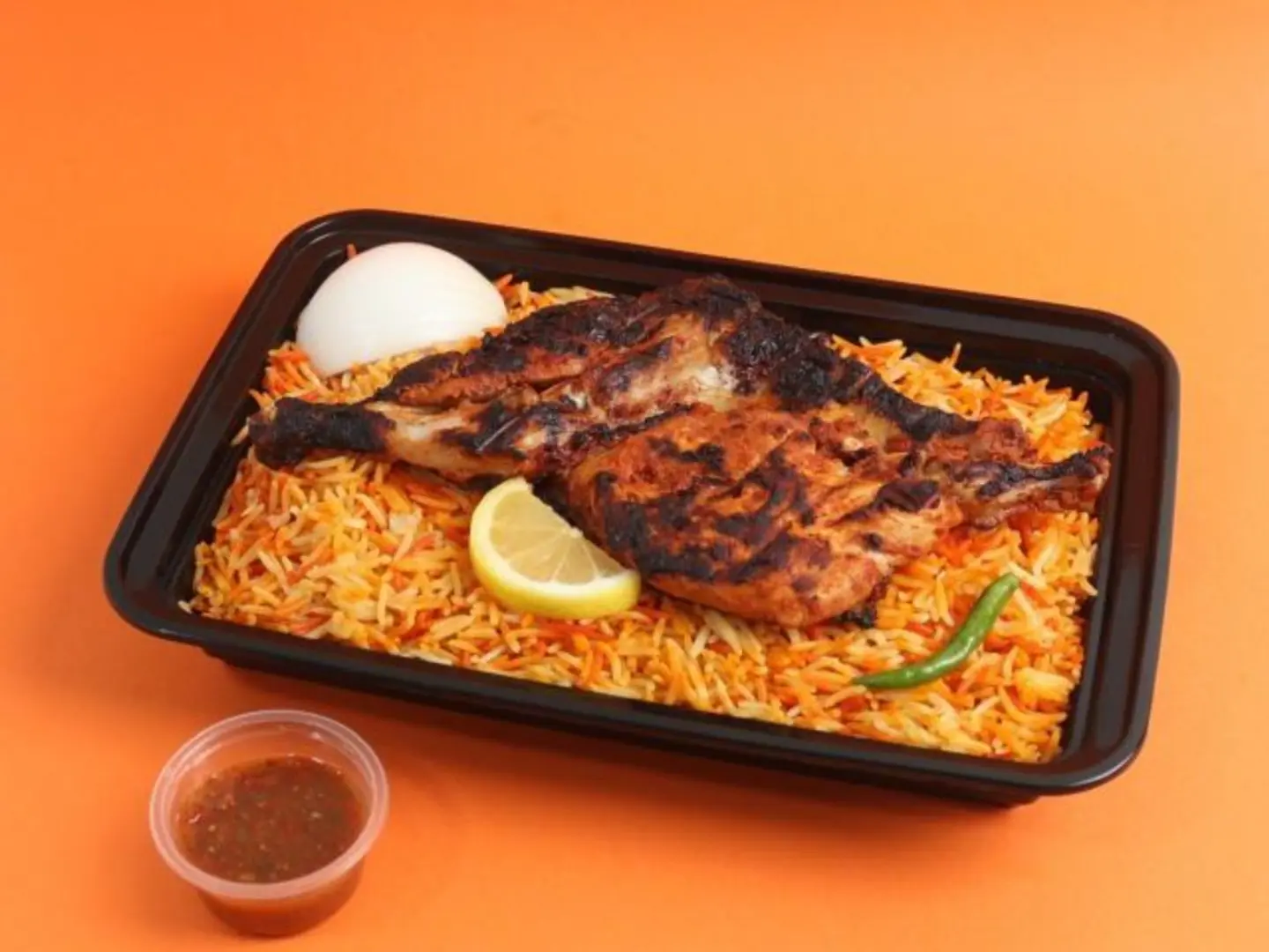 فروج ع الفحم مع الرز - نص فروج