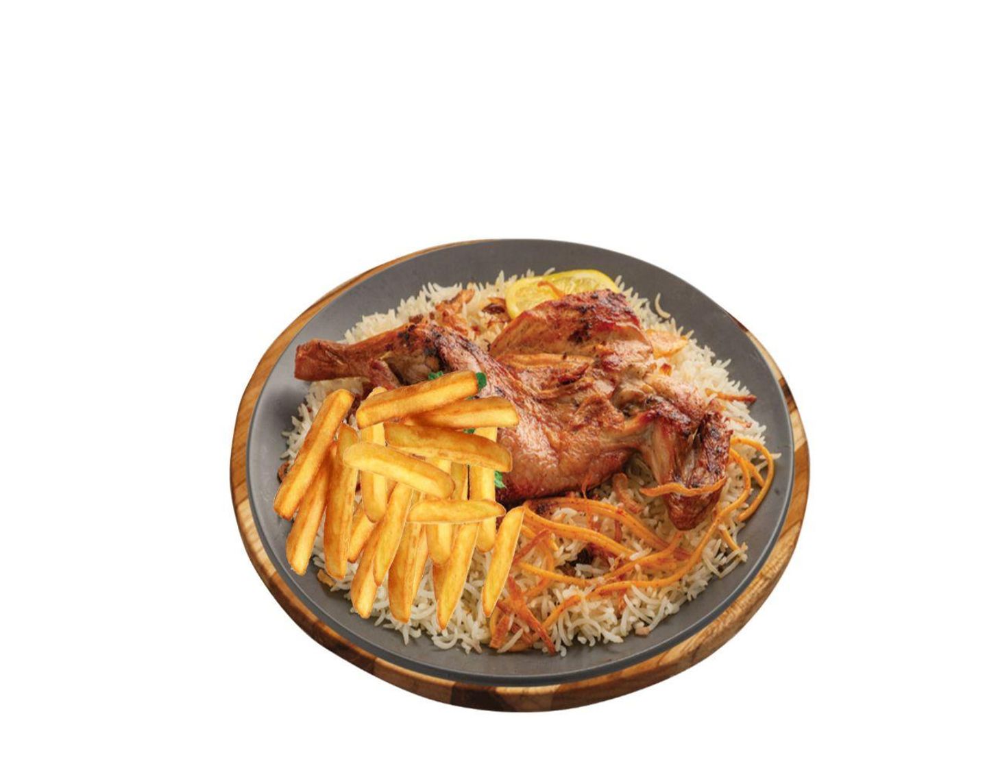 دجاج مظبي على الحجر - أرز مزة