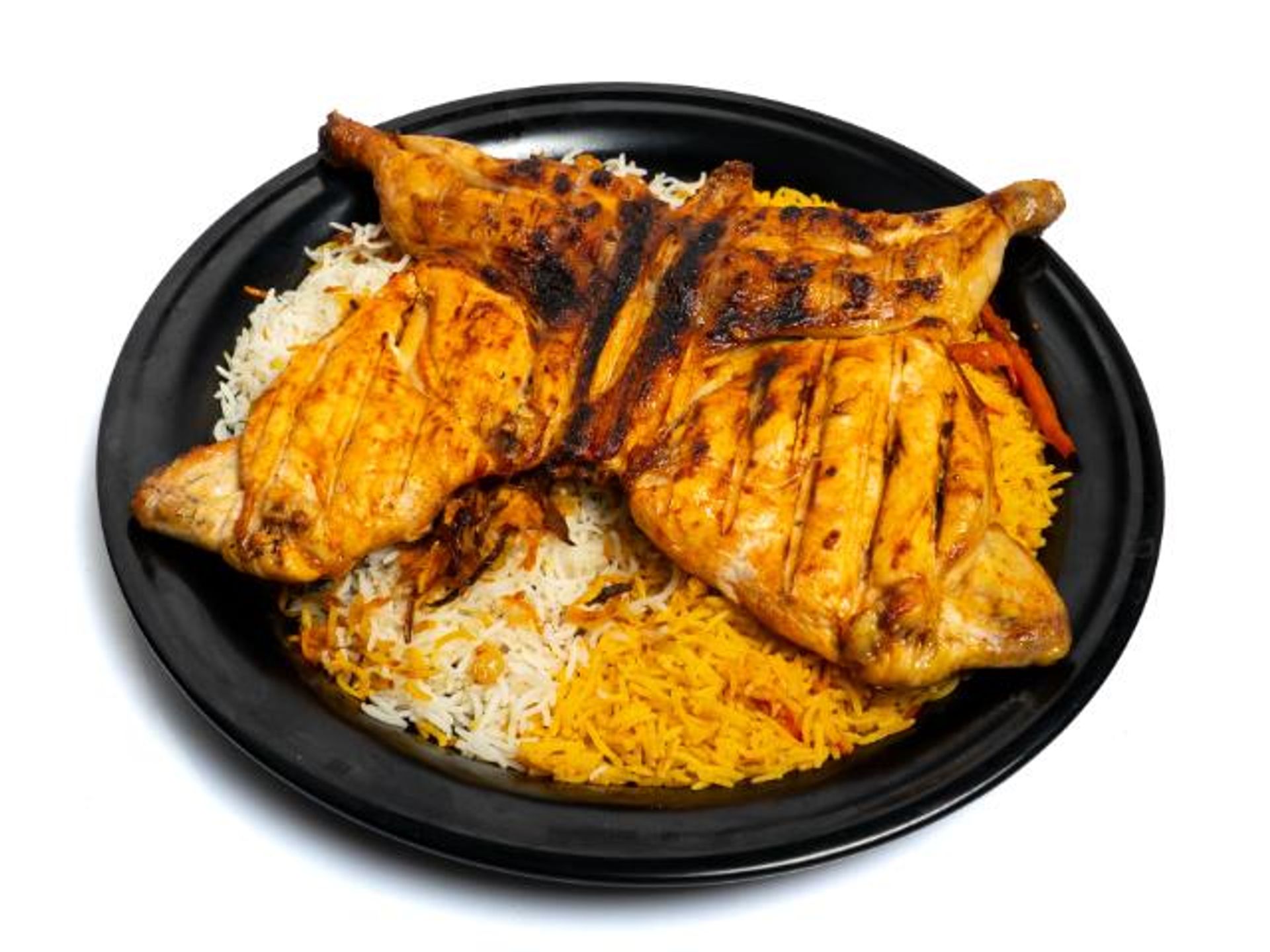 فحم مع الارز - نص حبة دجاج