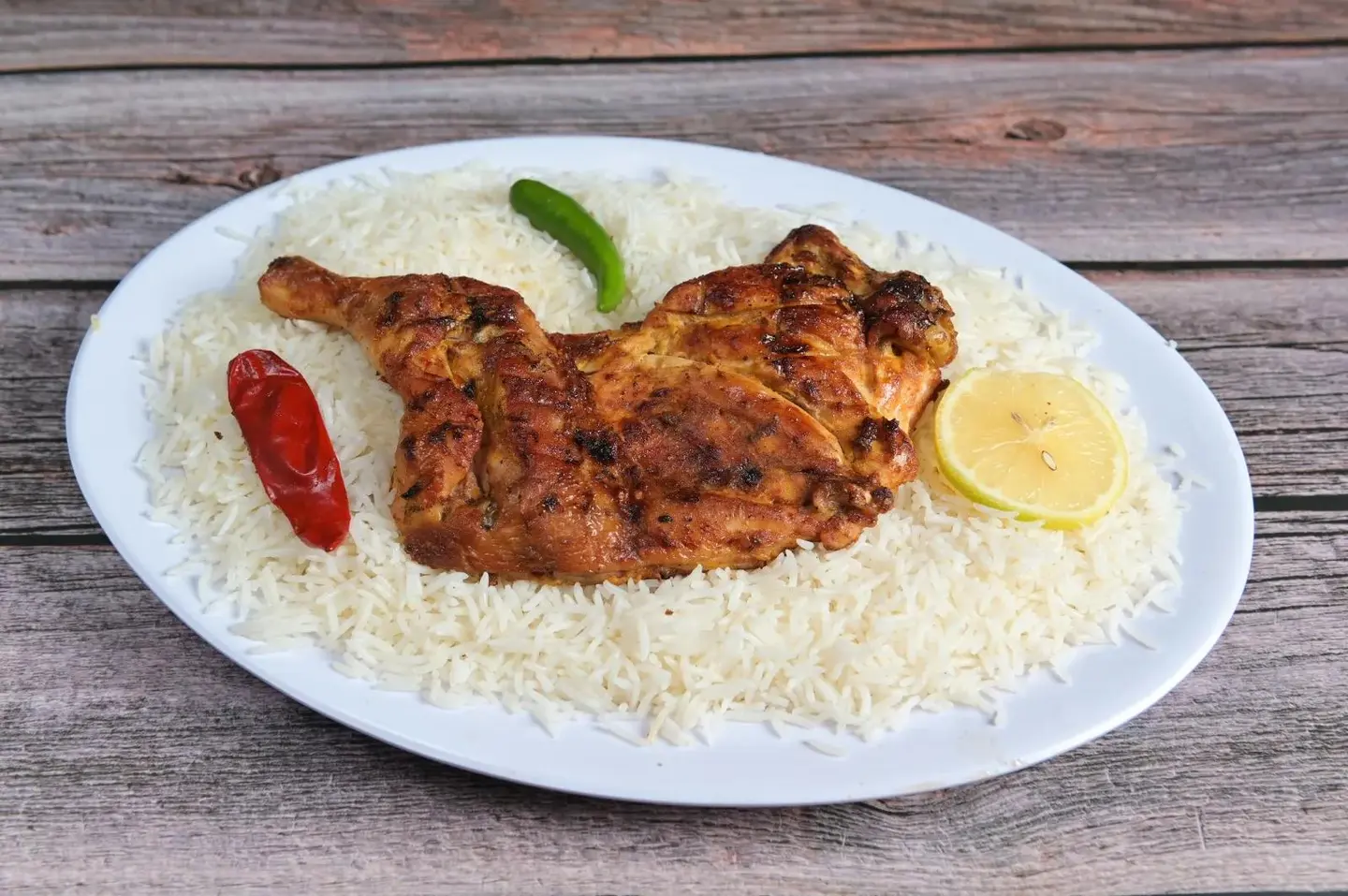 Grilled Chicken With Basmati Rice - Half