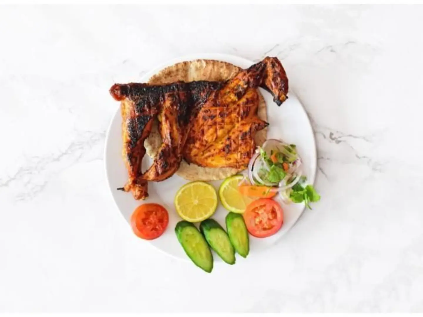 دجاج على الفحم سادة - نص حبة دجاج