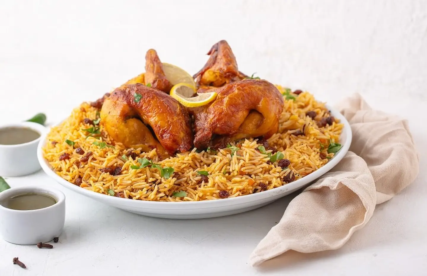 دجاج شواية مع رز - ربع دجاجة