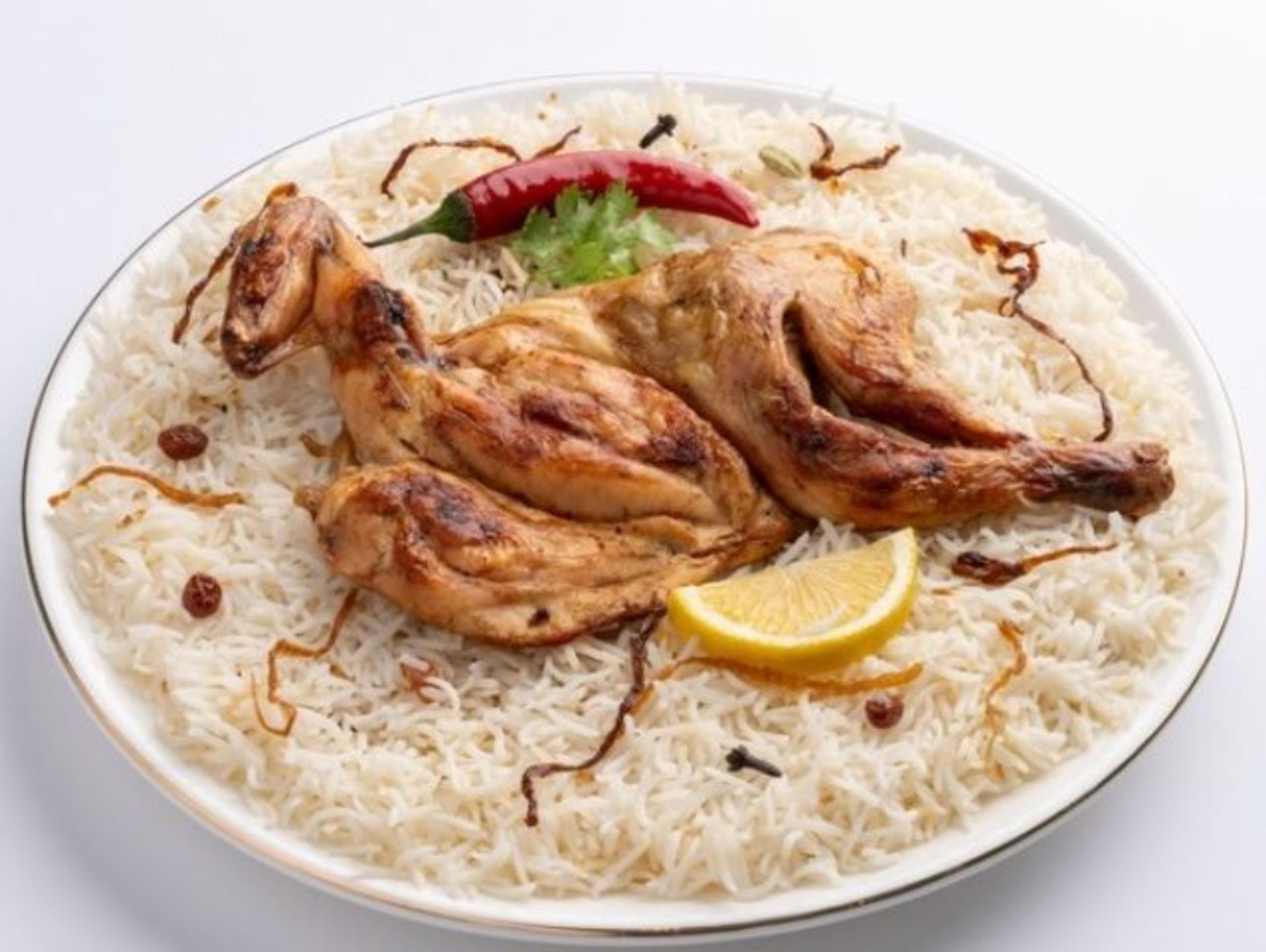 دجاج مظبي - نصف دجاج مع رز بشاور
