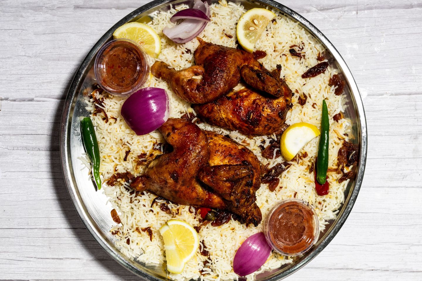 Grilled Chicken With White Rice - Half A Chicken