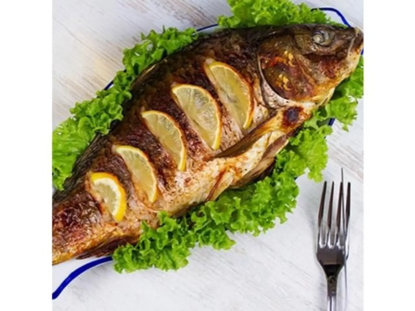 سمك مقلي مع خبز روتي - نصف كيلو