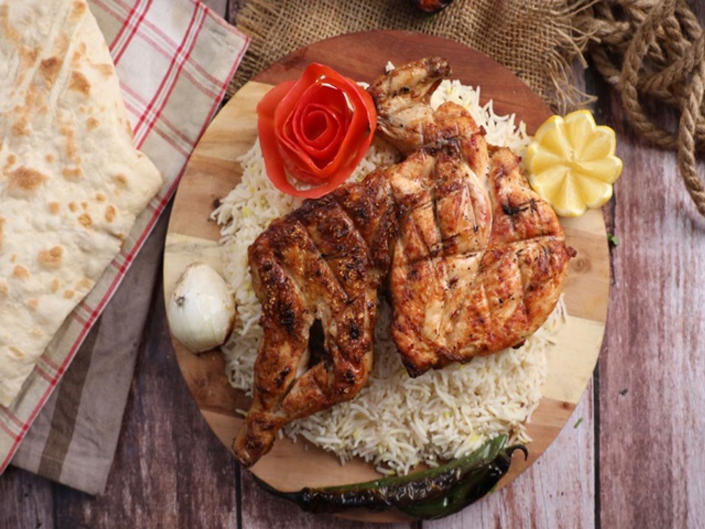 Grilled Chicken With Rice - Half Chicken