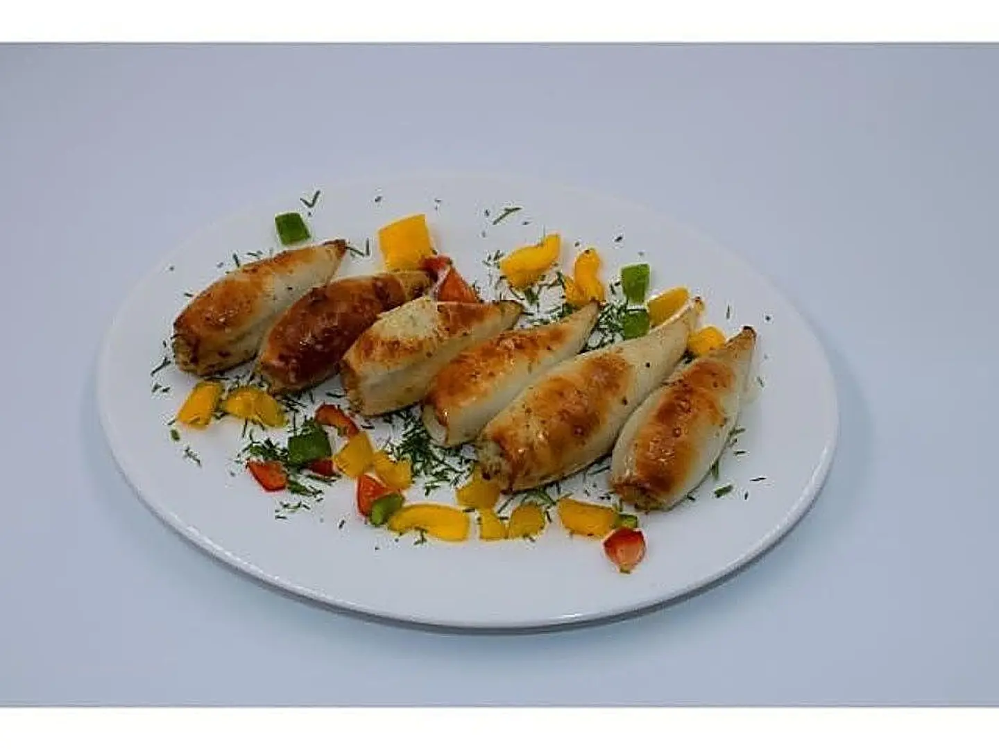 Stuffed Squid Calamari With Seafood - Half