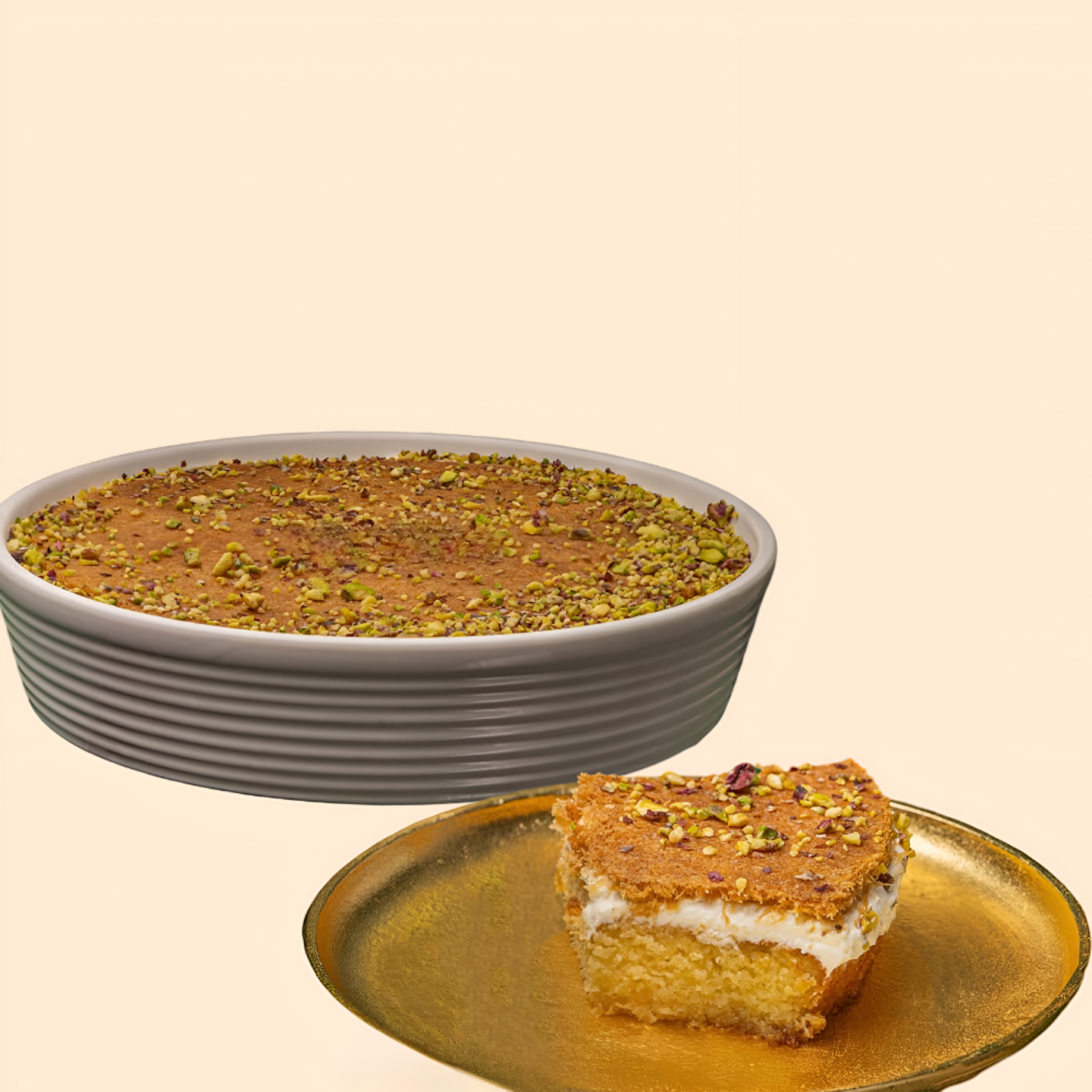 Basbousa Kunafa With Cream - Small