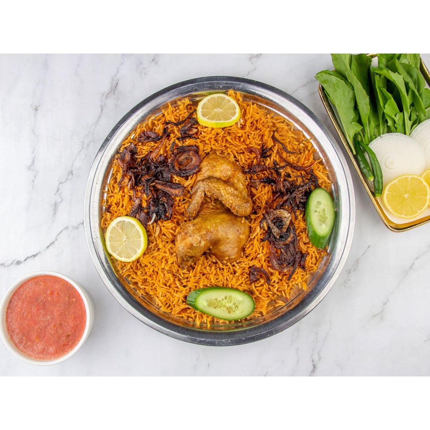 Half Of Chicken Madghout - Pishawari Rice