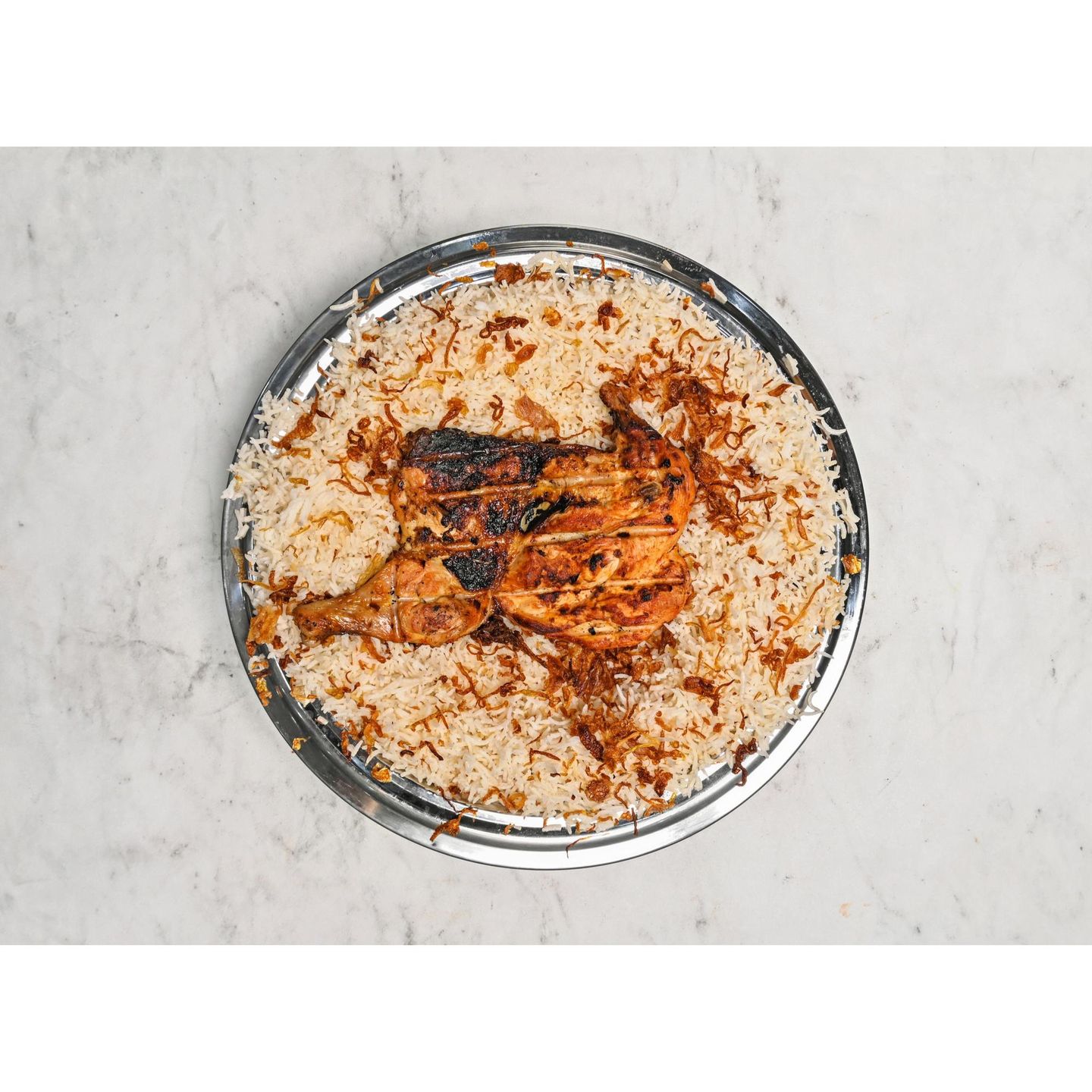 دجاج على الفحم - ربع حبة دجاج مع رز بشاور