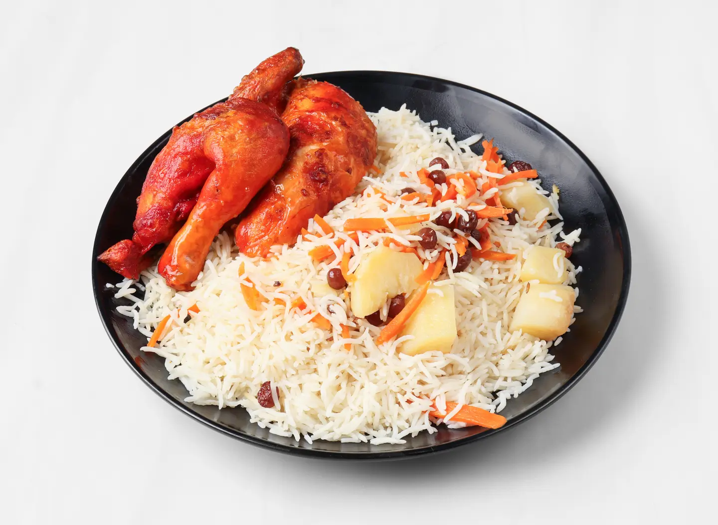 دجاج شواية مع الأرز - نص حبة دجاج