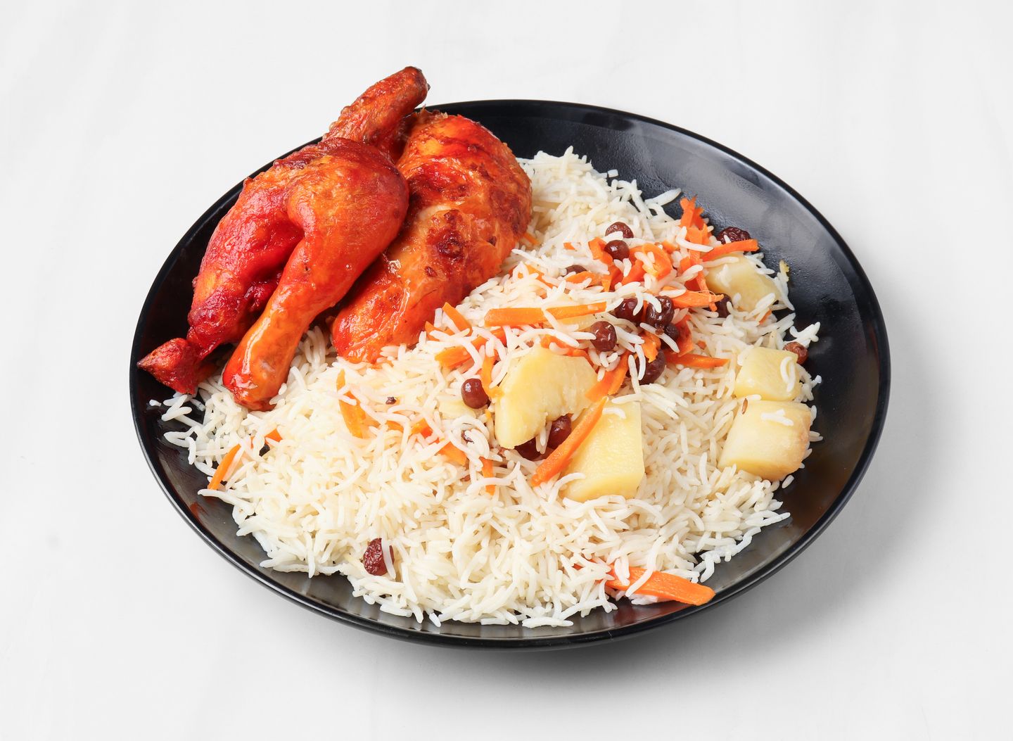 دجاج شواية مع الأرز - نص حبة دجاج