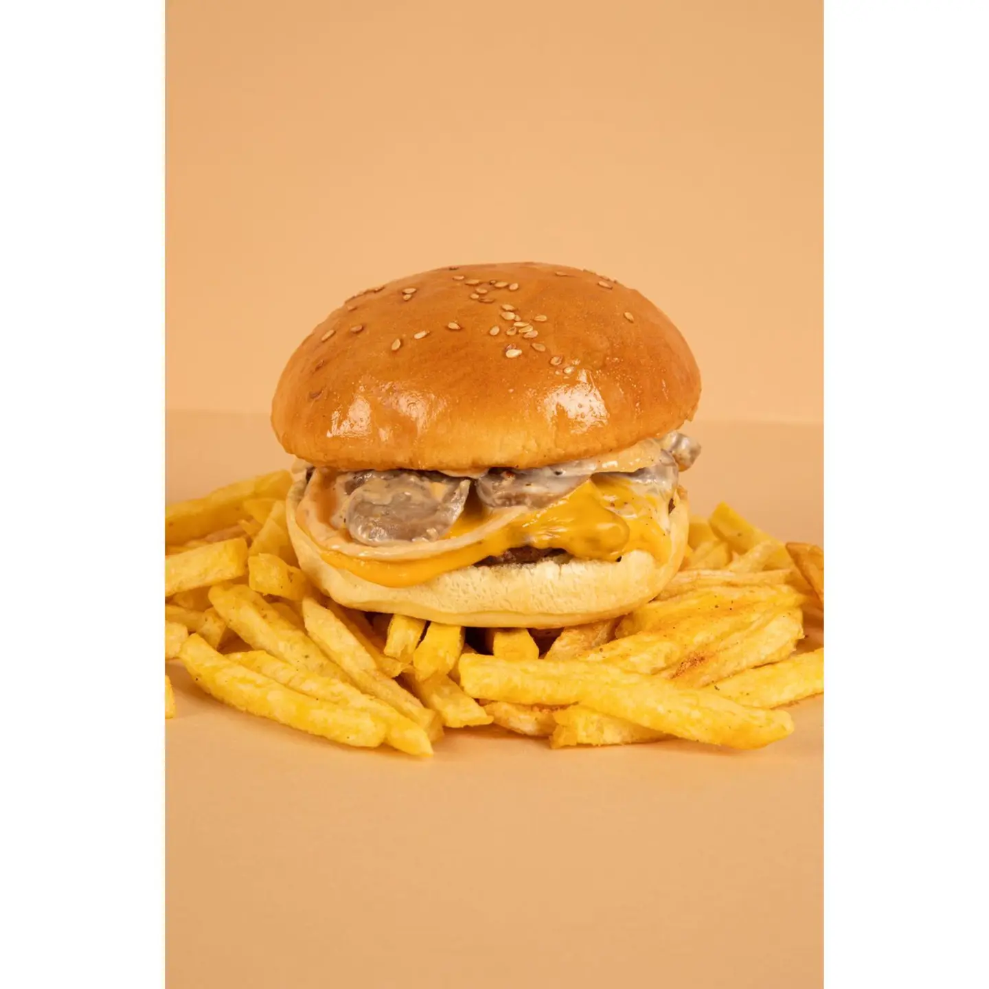 Grilled Meat With Mushroom Burger - Sandwich