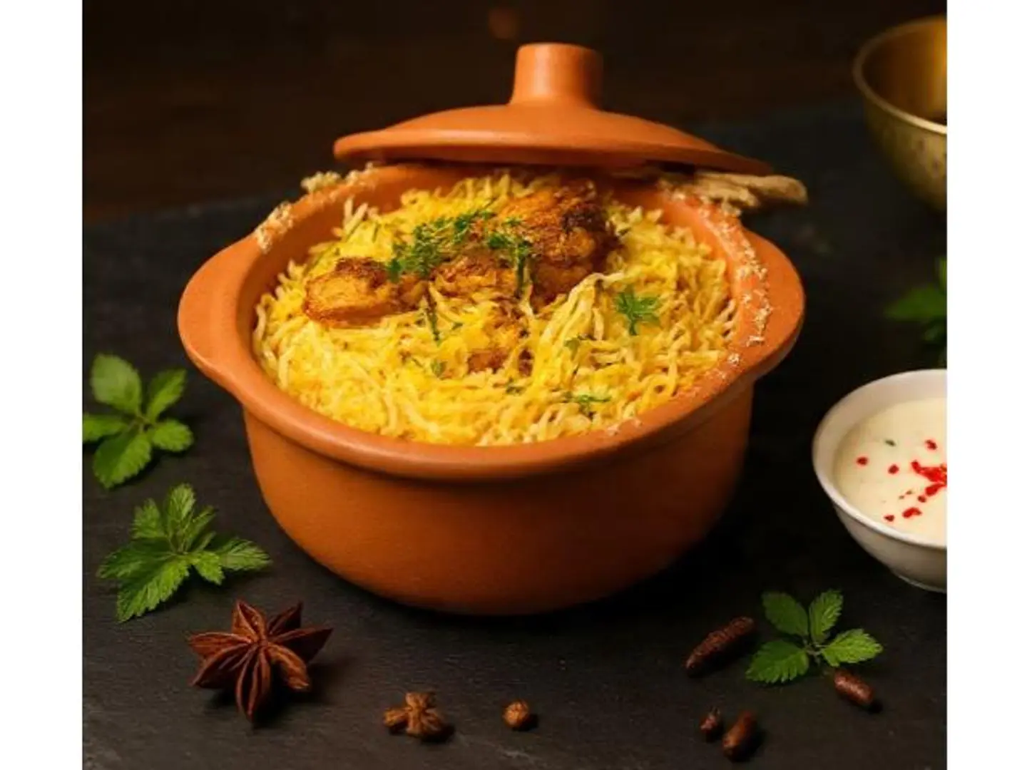 Dum Saffron Chicken Biryani - Half