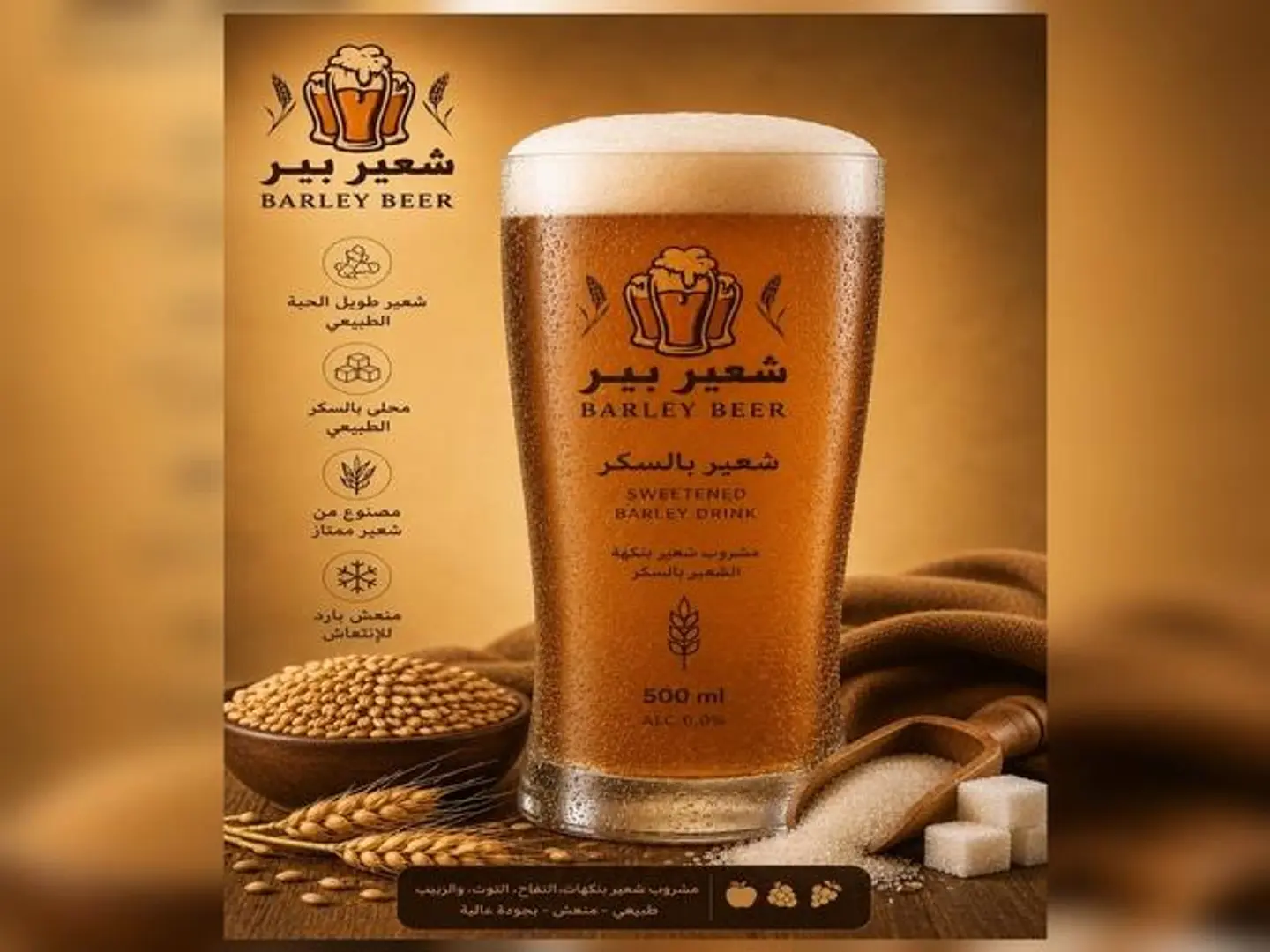 الشعير المحلى - نصف لتر