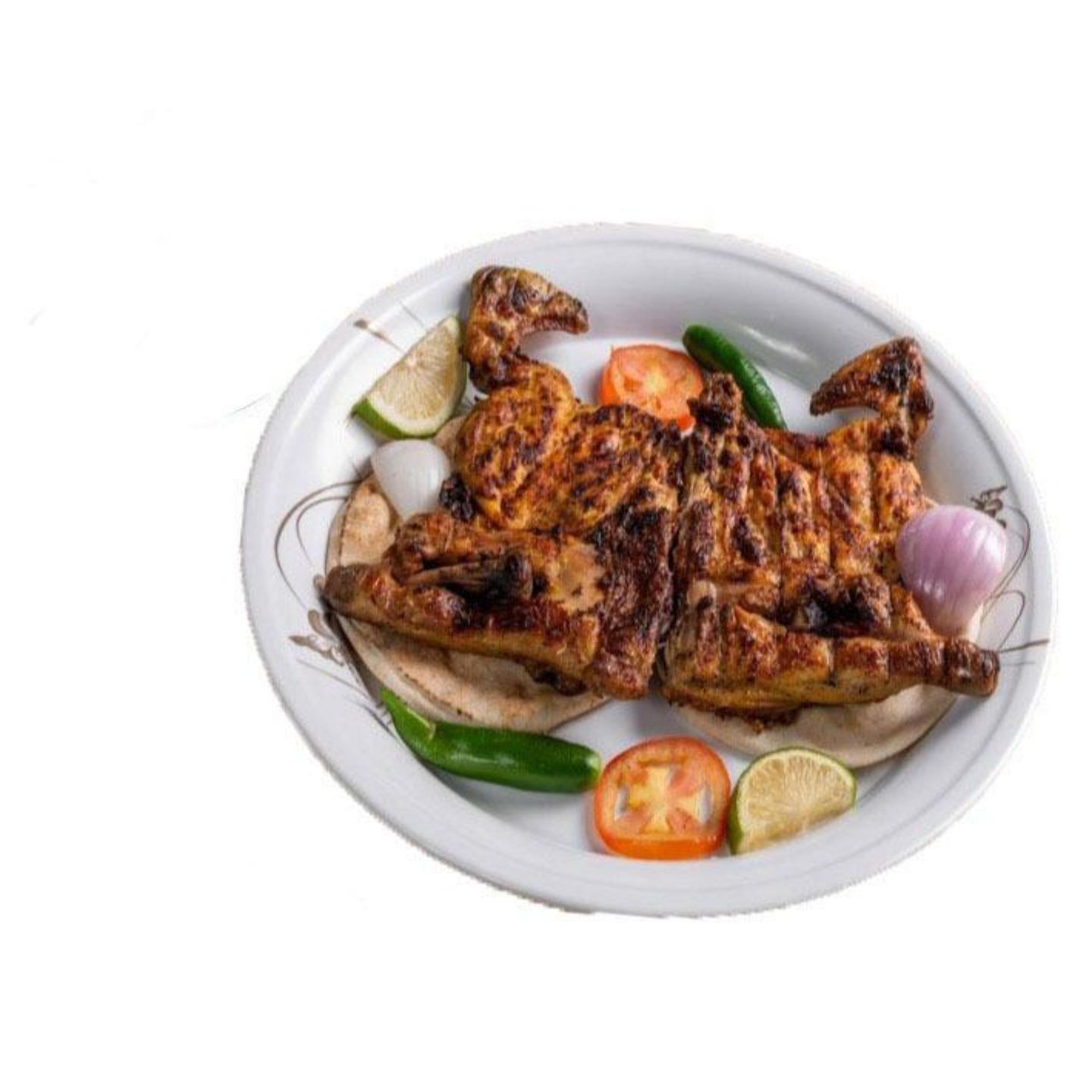 دجاج على الفحم سادة - نص حبة دجاج