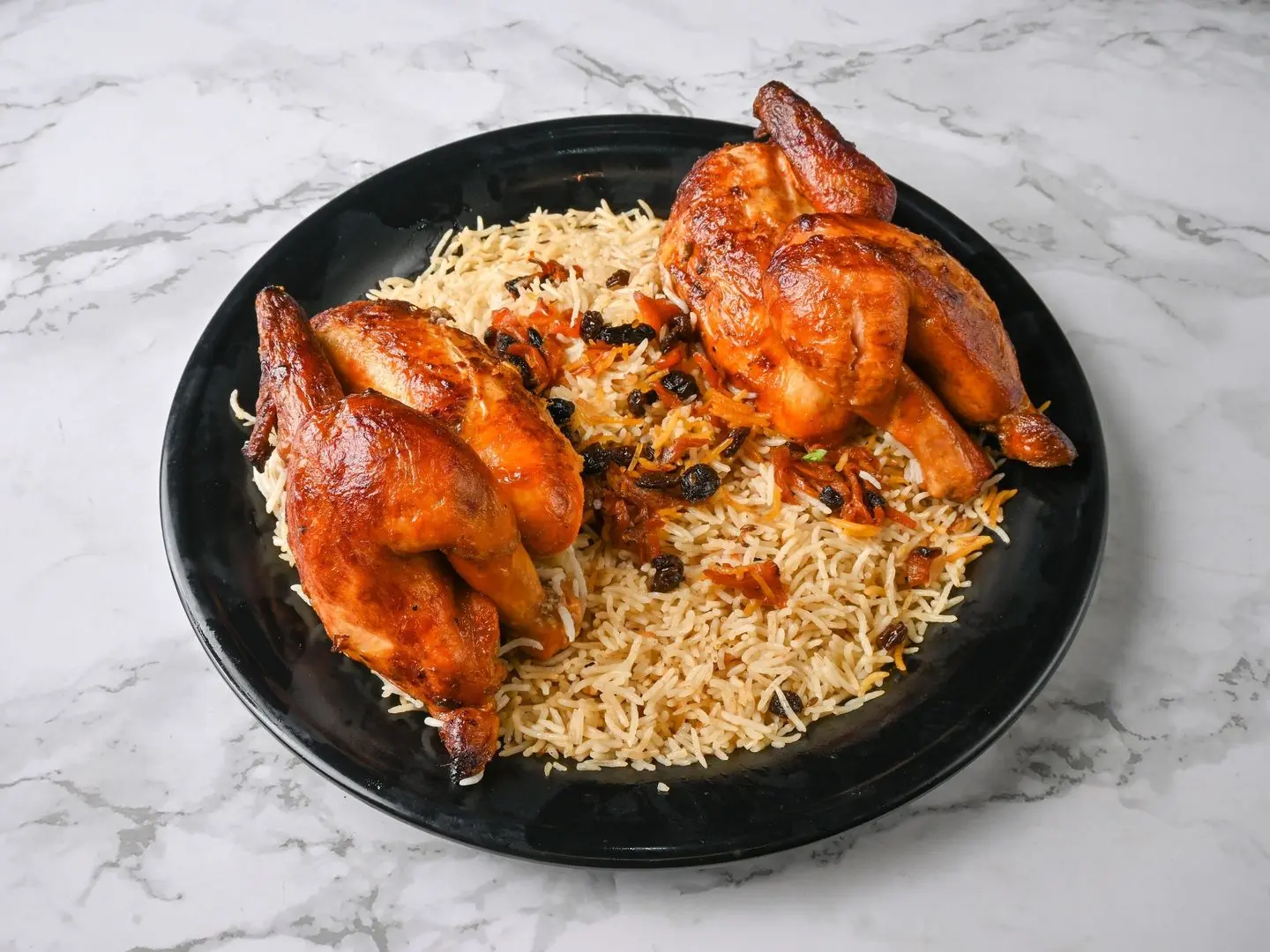 Whole Grilled Chicken Served With Rice - Half