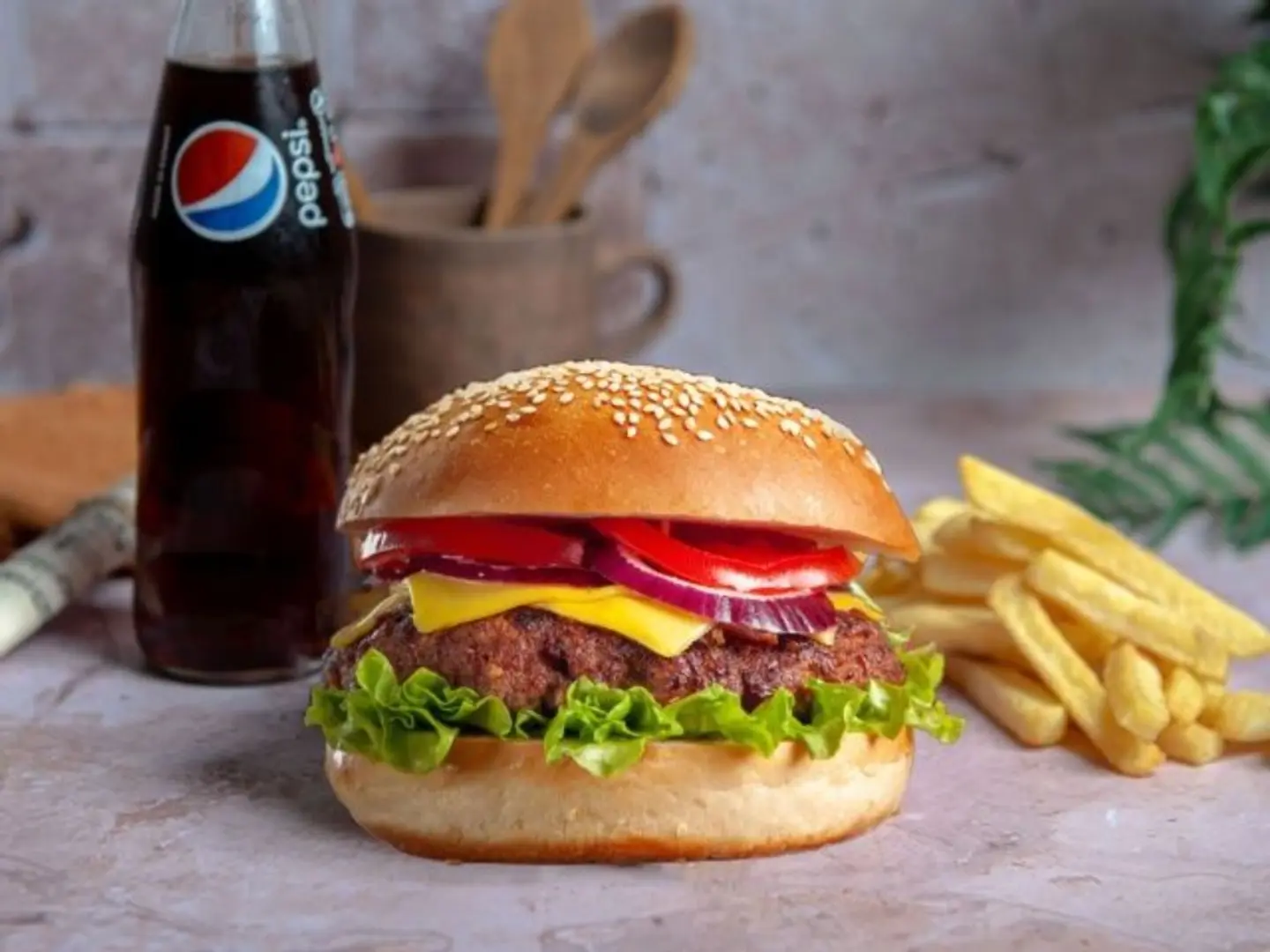 Meat Burger Meal - Regular