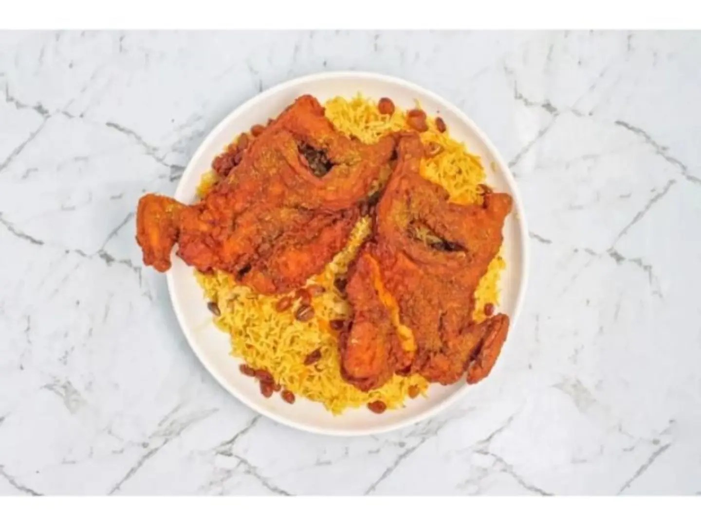 حبة مقلي مع الرز - نص دجاجة