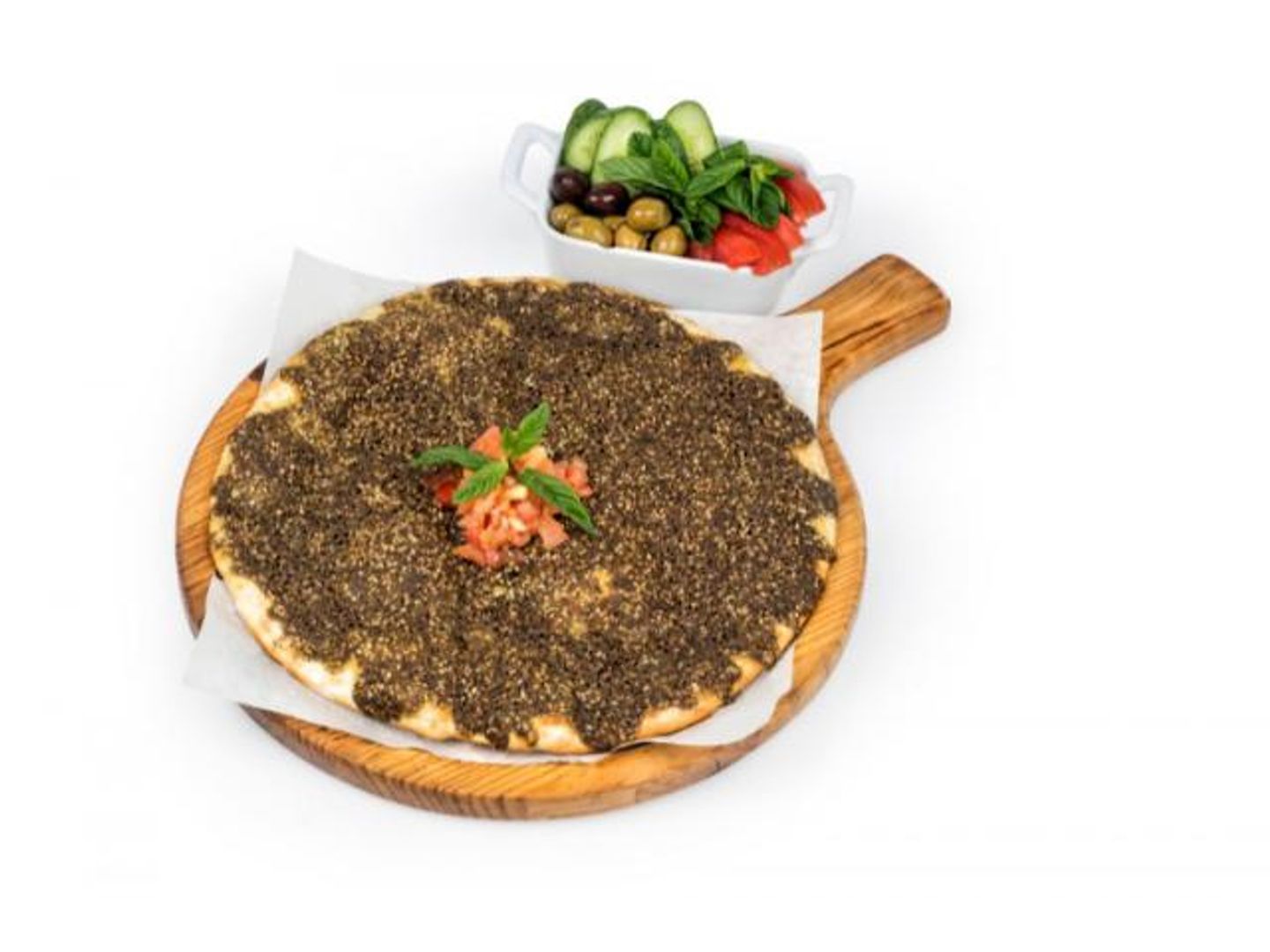 مناقيش زعتر مع خضار - صغير