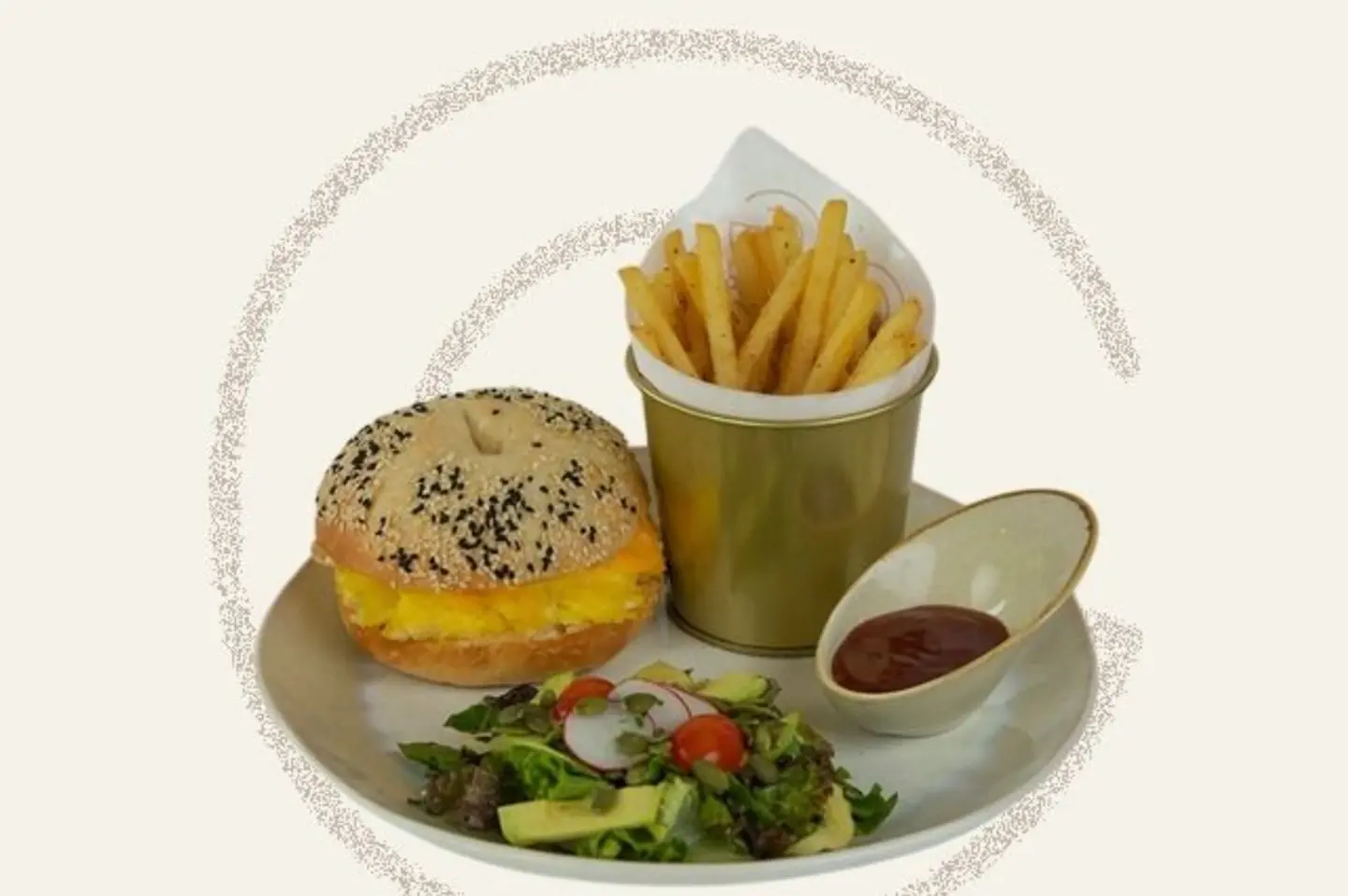 بيض مقلي بصوص جروڤ - ساندوتش