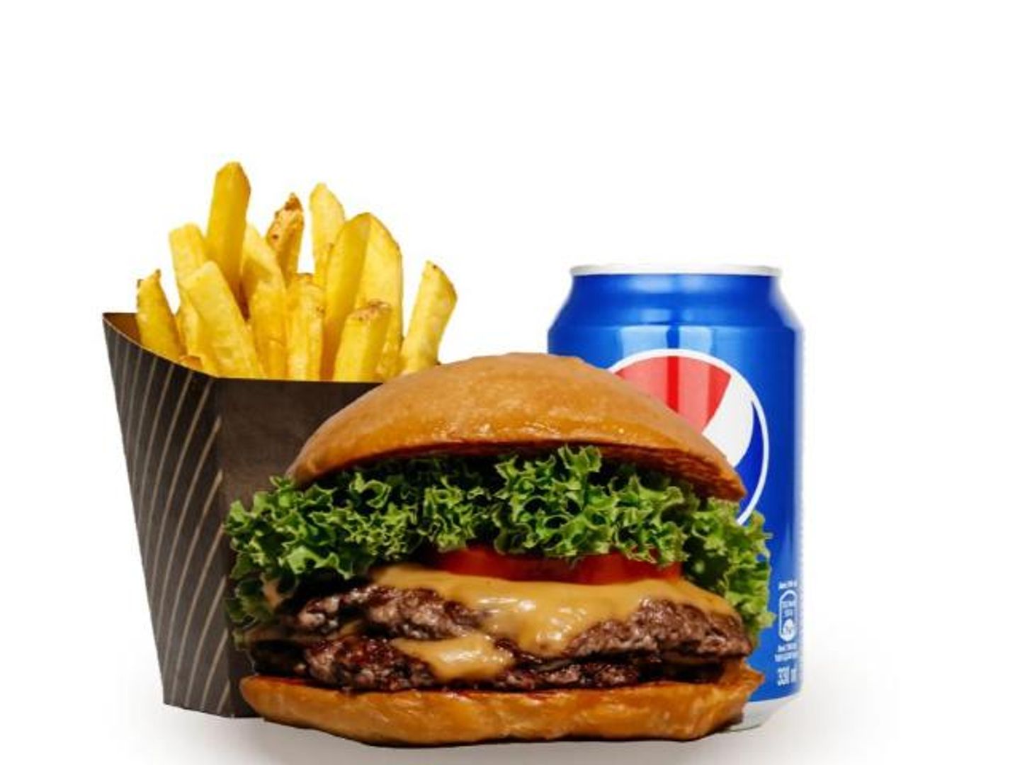 Double Beef Burger Meal - Without Cheese
