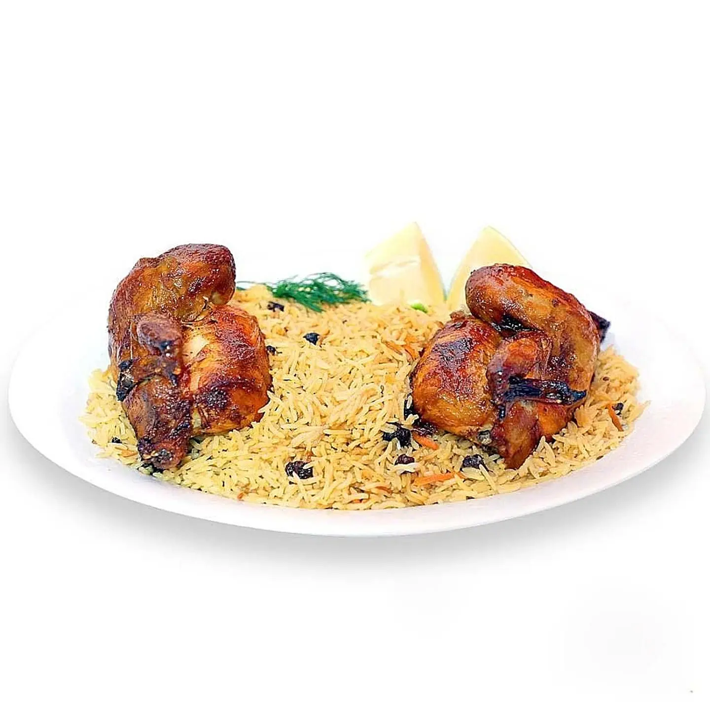Grilled Chicken With Rice - Half A Piece Of Chicken