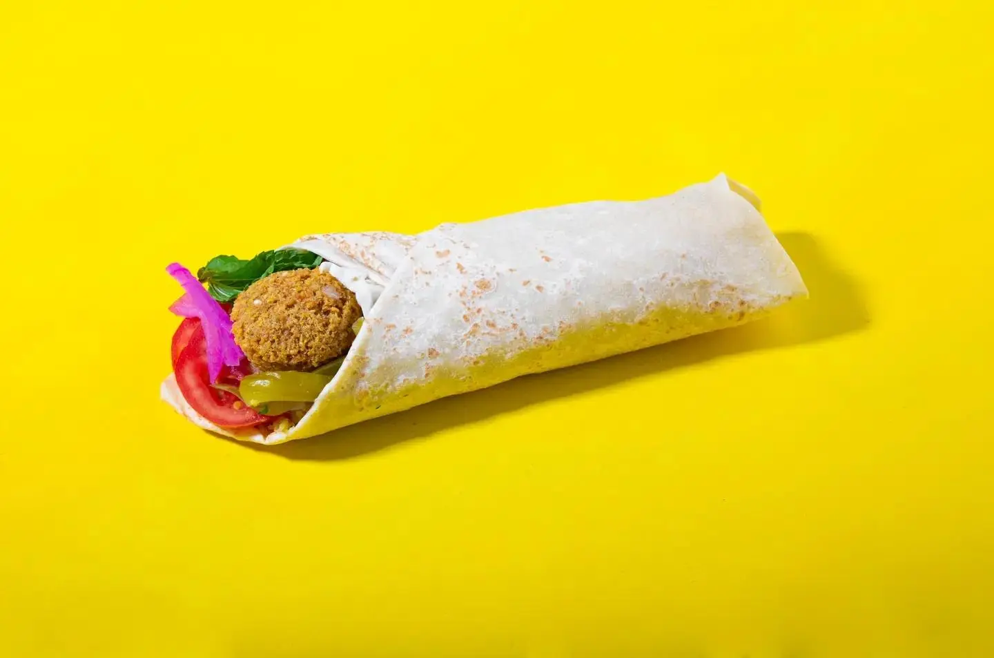 Hummus Sandwich With Falafel - Chapati