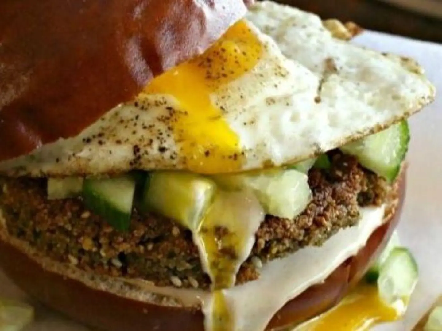 Egg And Falafel Mix Sandwich - Paratha