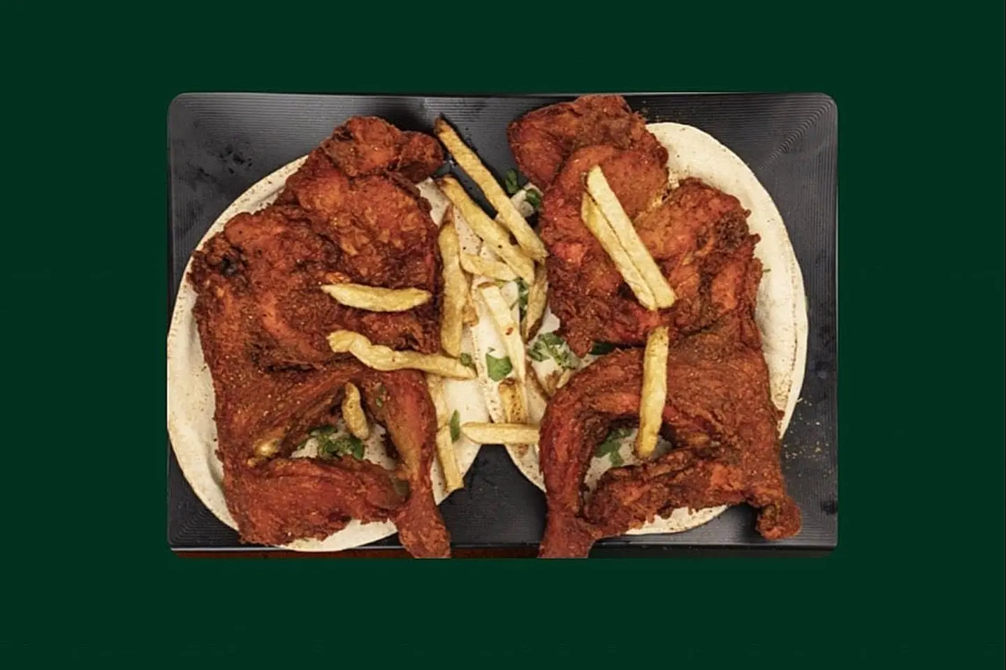 دجاج مقلي مع الرز - نص