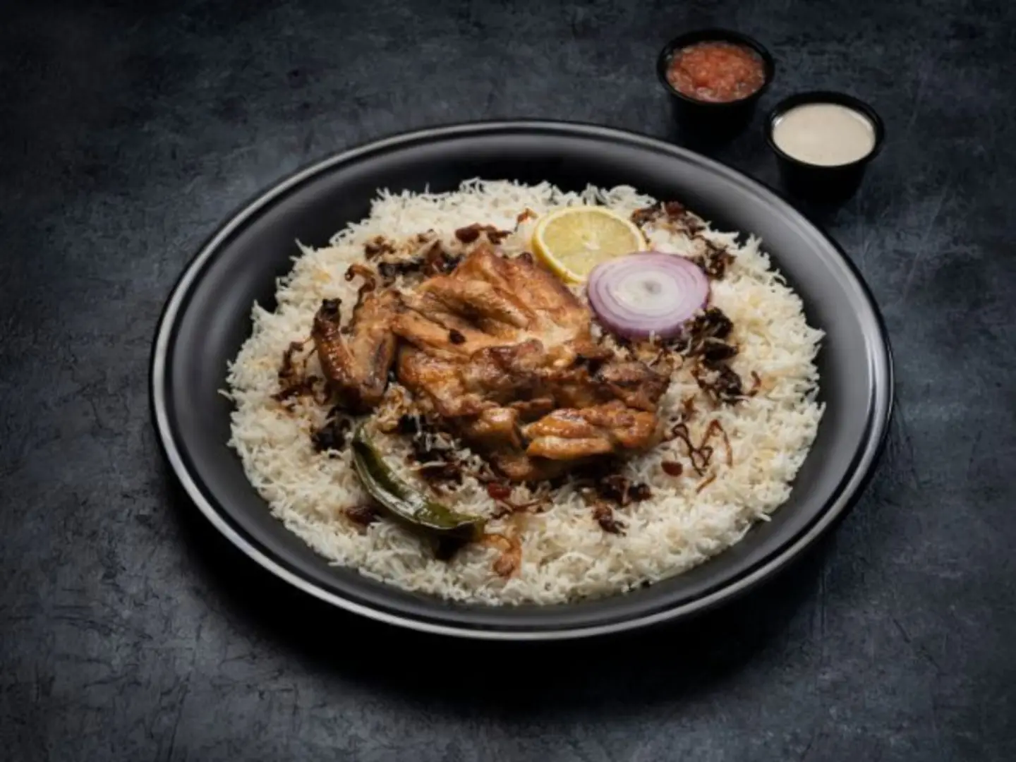 دجاج مظبي مع رز بشاور - نصف دجاجة