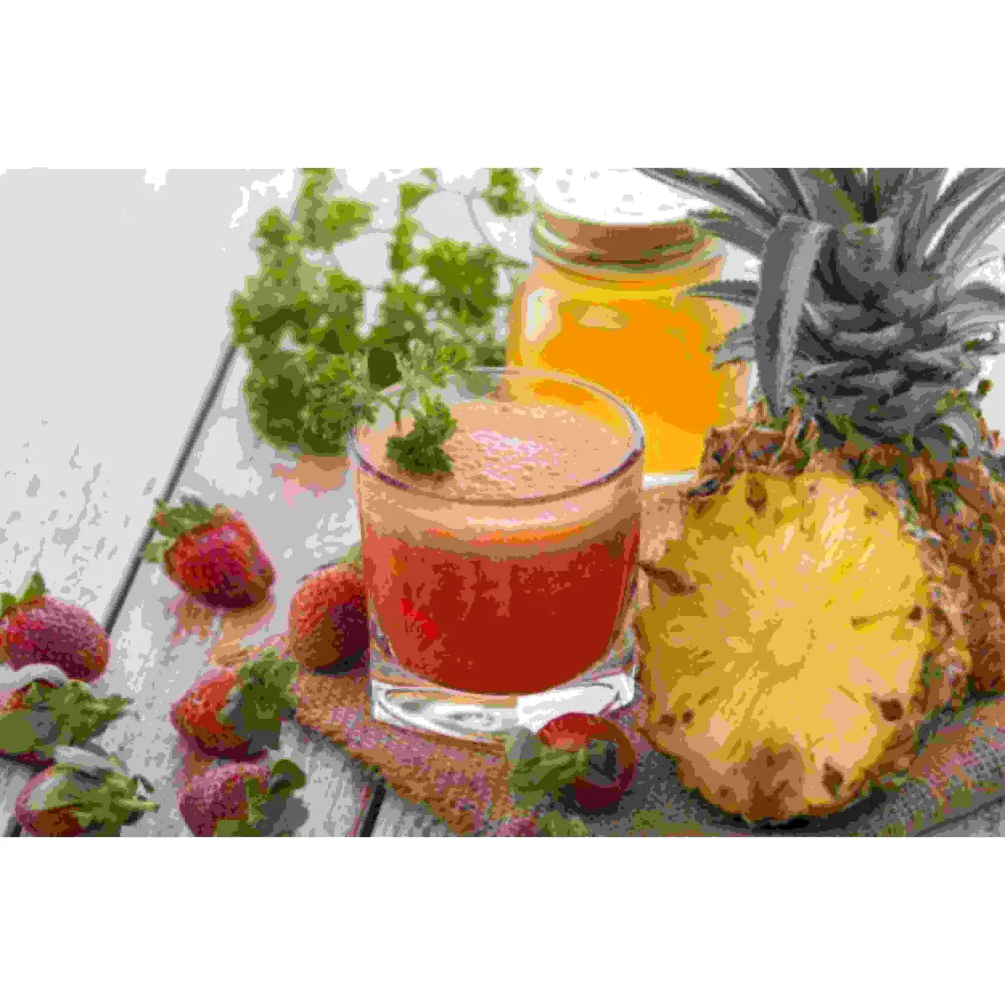 عصير فراولة أناناس - وسط