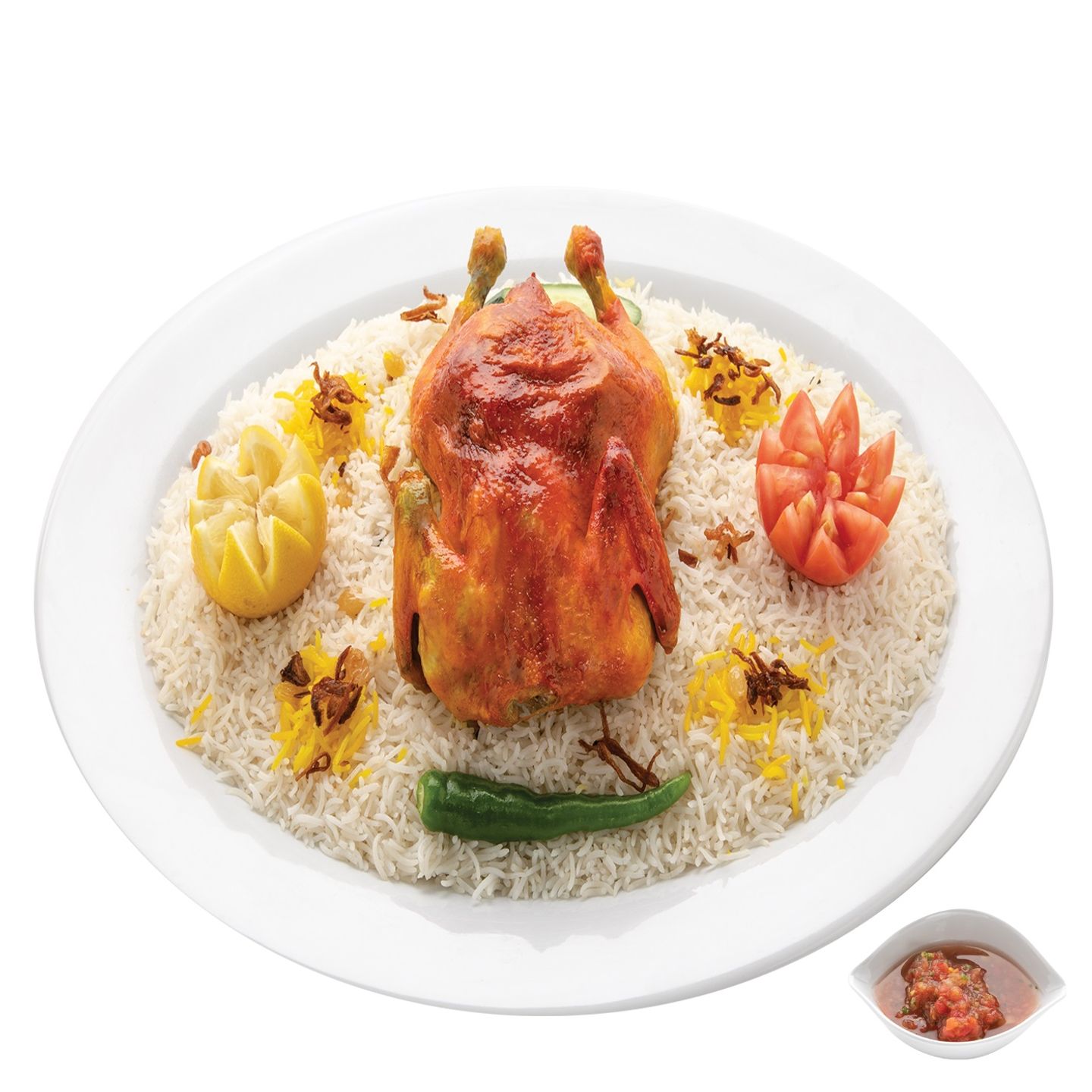 مندي دجاج مع الأرز - نص حبة دجاج