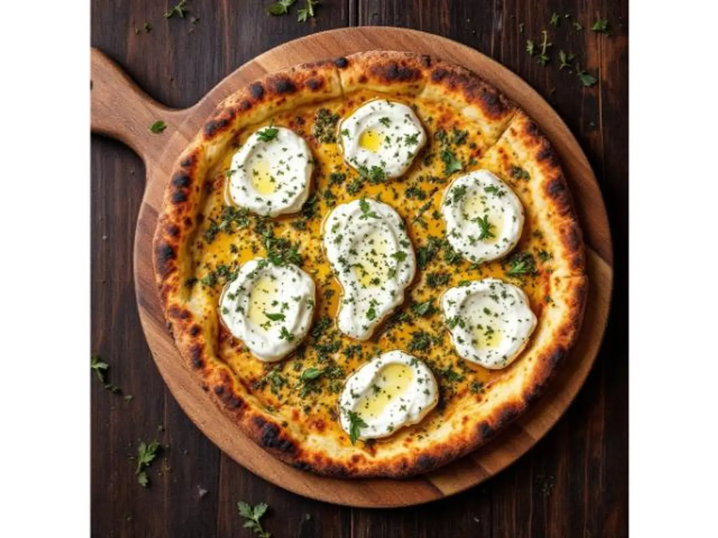 Labneh And Thyme Pizza. - Medium