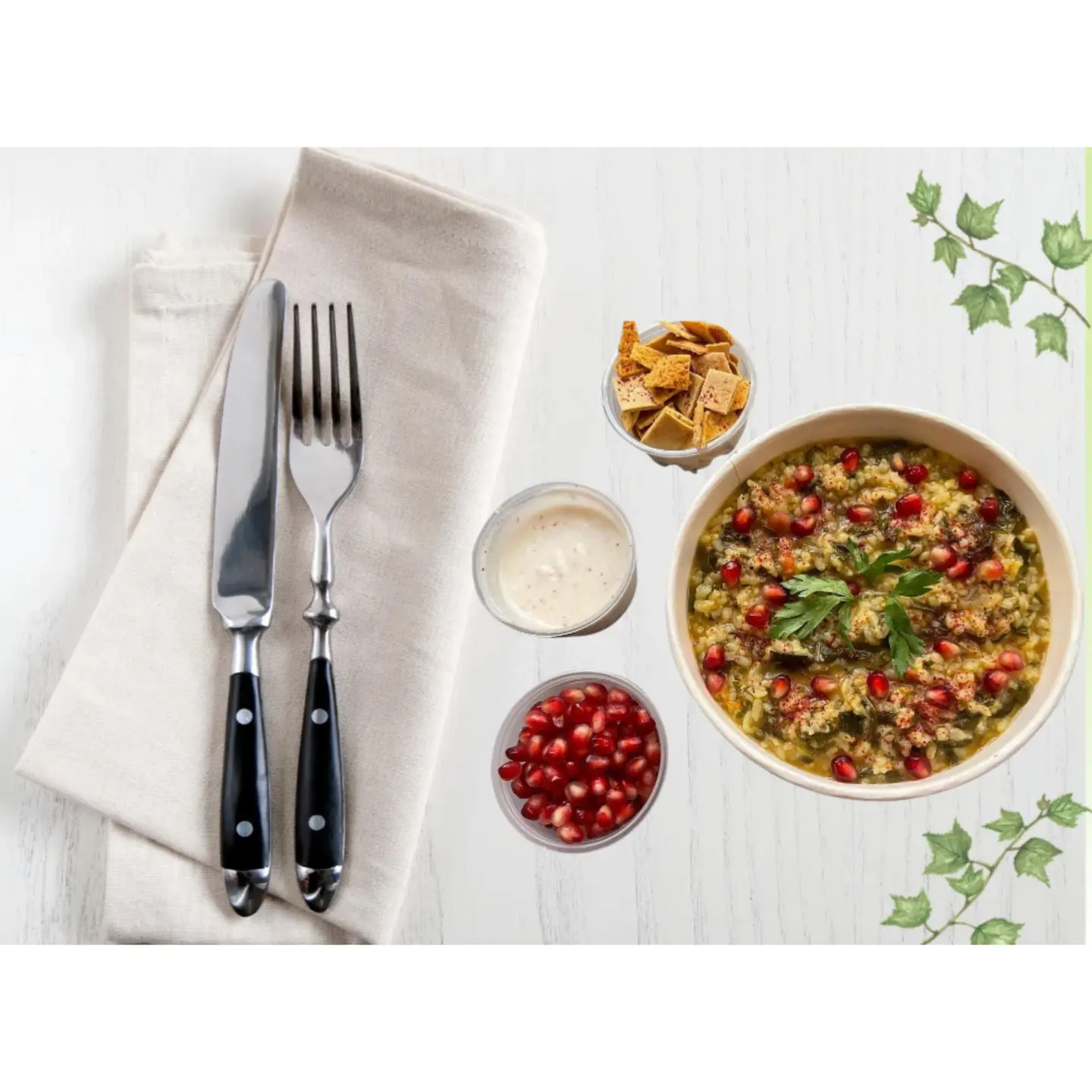 Grape Leaves Fattah - Small
