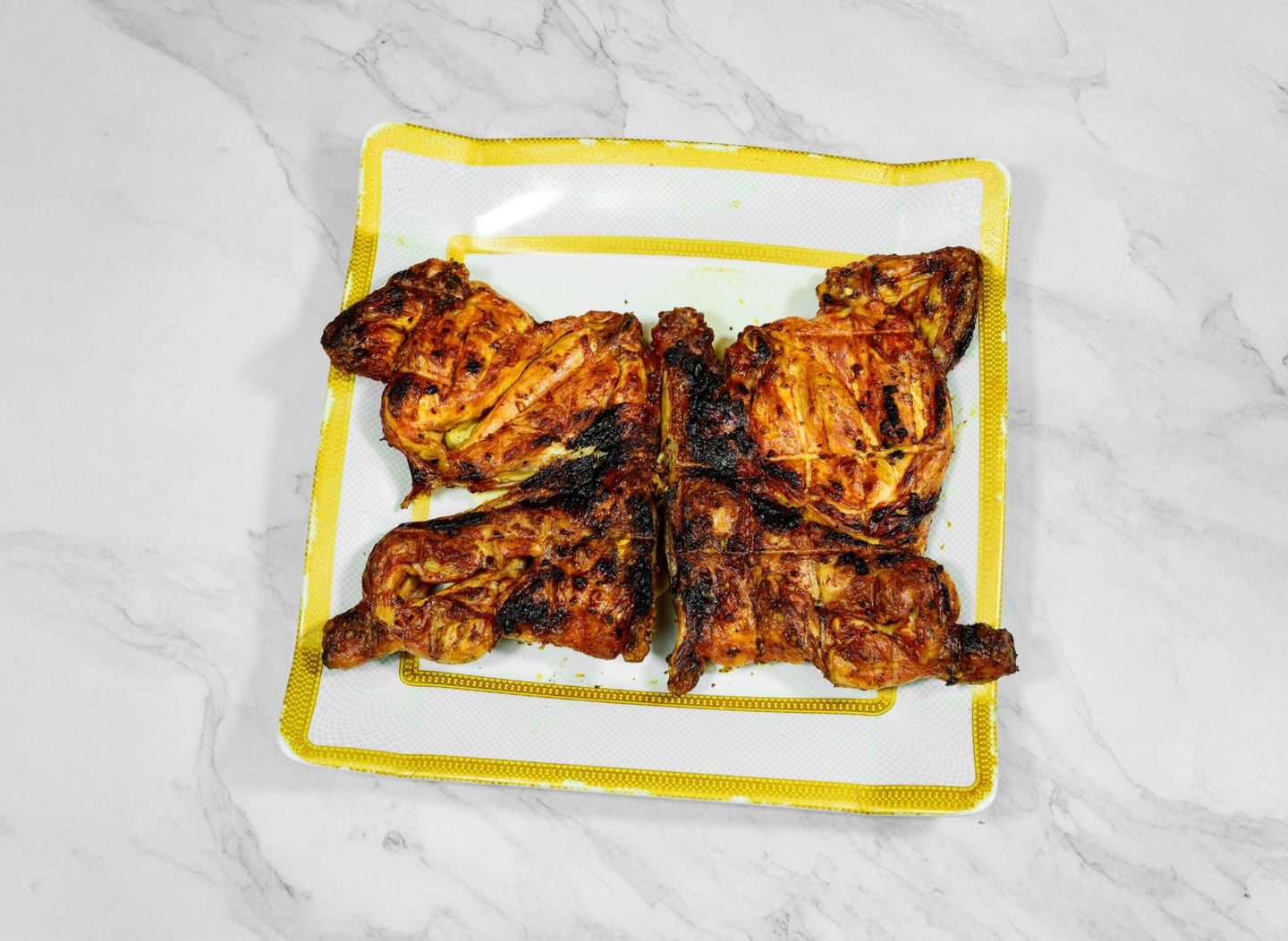 دجاج على الفحم سادة - نص حبة دجاج