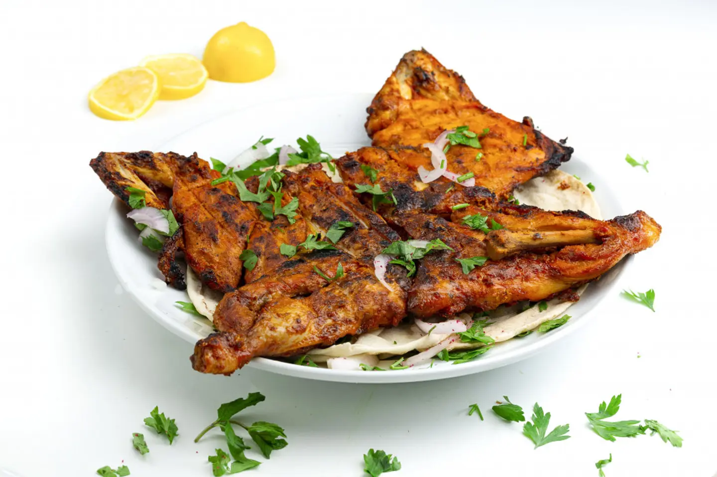 دجاج على الفحم - نص حبة دجاج