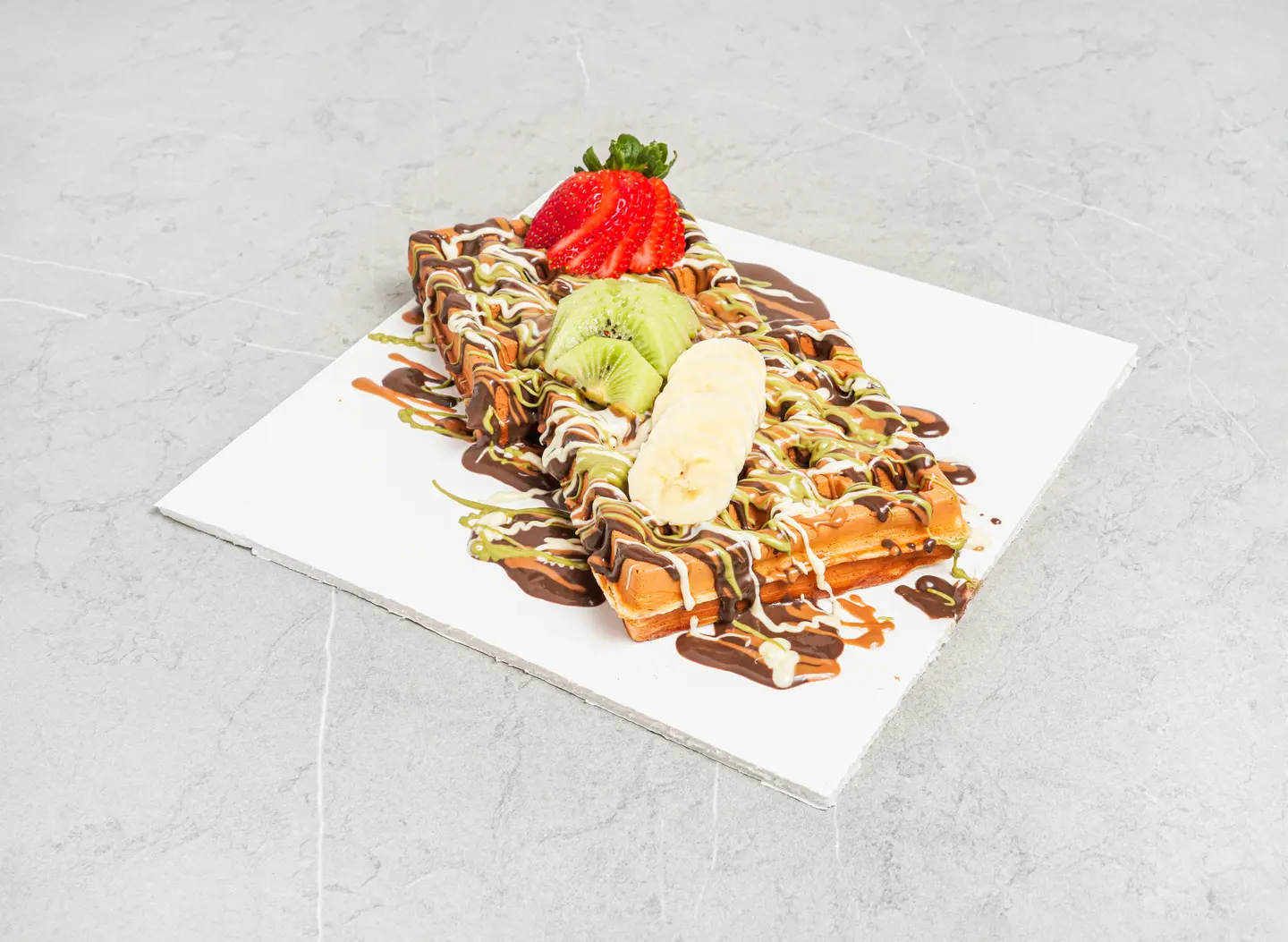 Fruit Waffle With Cream - Small