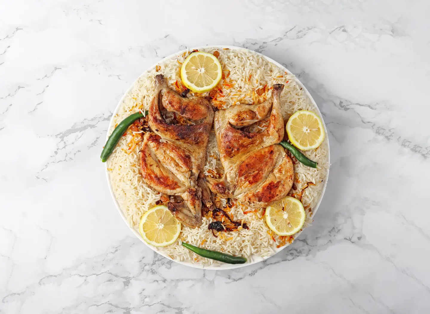 دجاج مظبي مع الأرز - حبة دجاج كاملة